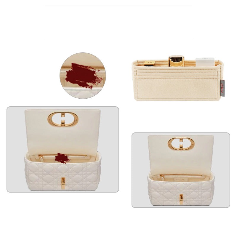 Einsatz für Dior Caro Bag Small / Medium / Large – Filzeinlage mit 2 Taschen detail image 3
