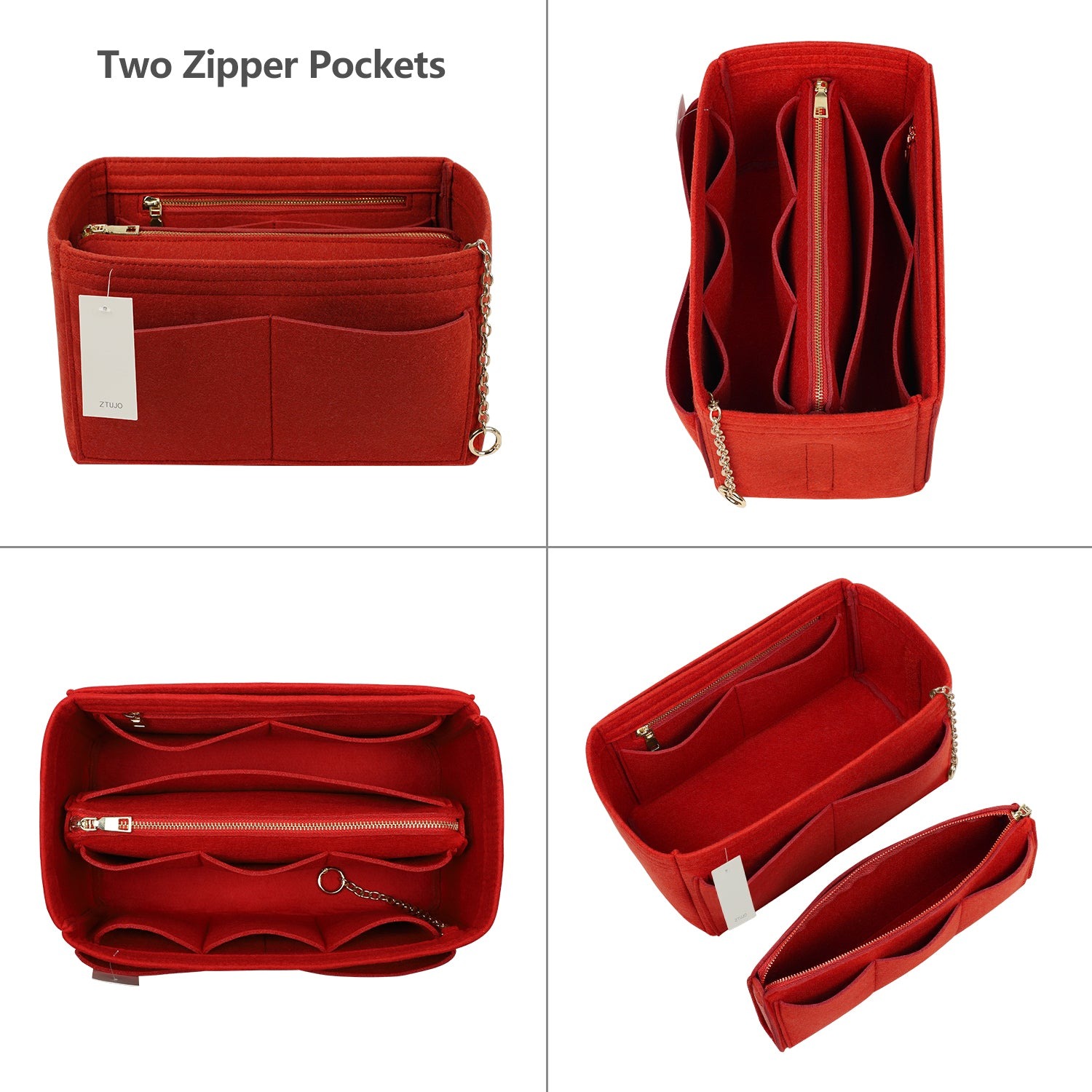Organizér do kabelky z plsti s bočním zipem, odnímatelná střední kapsa pro LV Speedy Neverfull tote, 5 velikostí product image 25