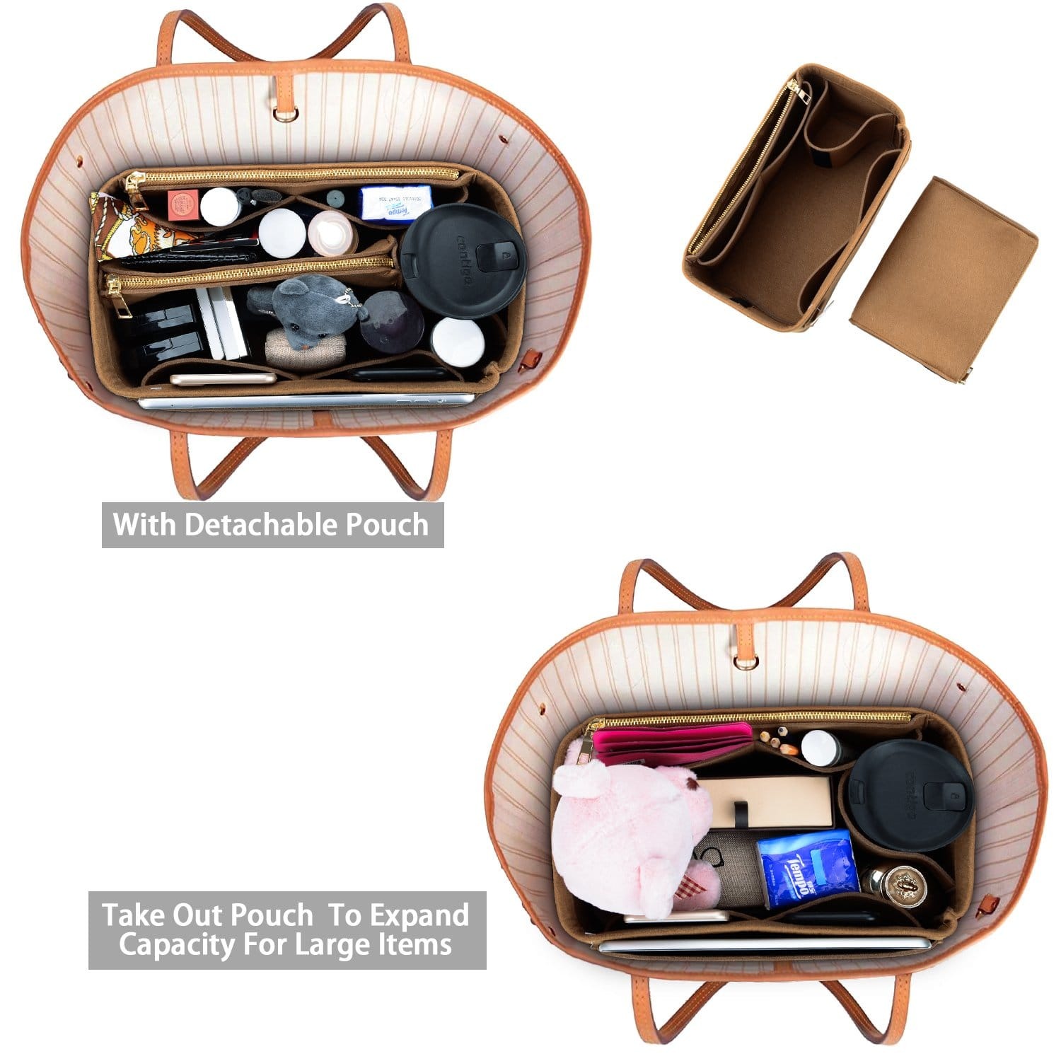 Vložka a organizér do kabelky pro LV Speedy, Neverfull, Graceful, Tote – plstěný tvarovač kabelky product image 33