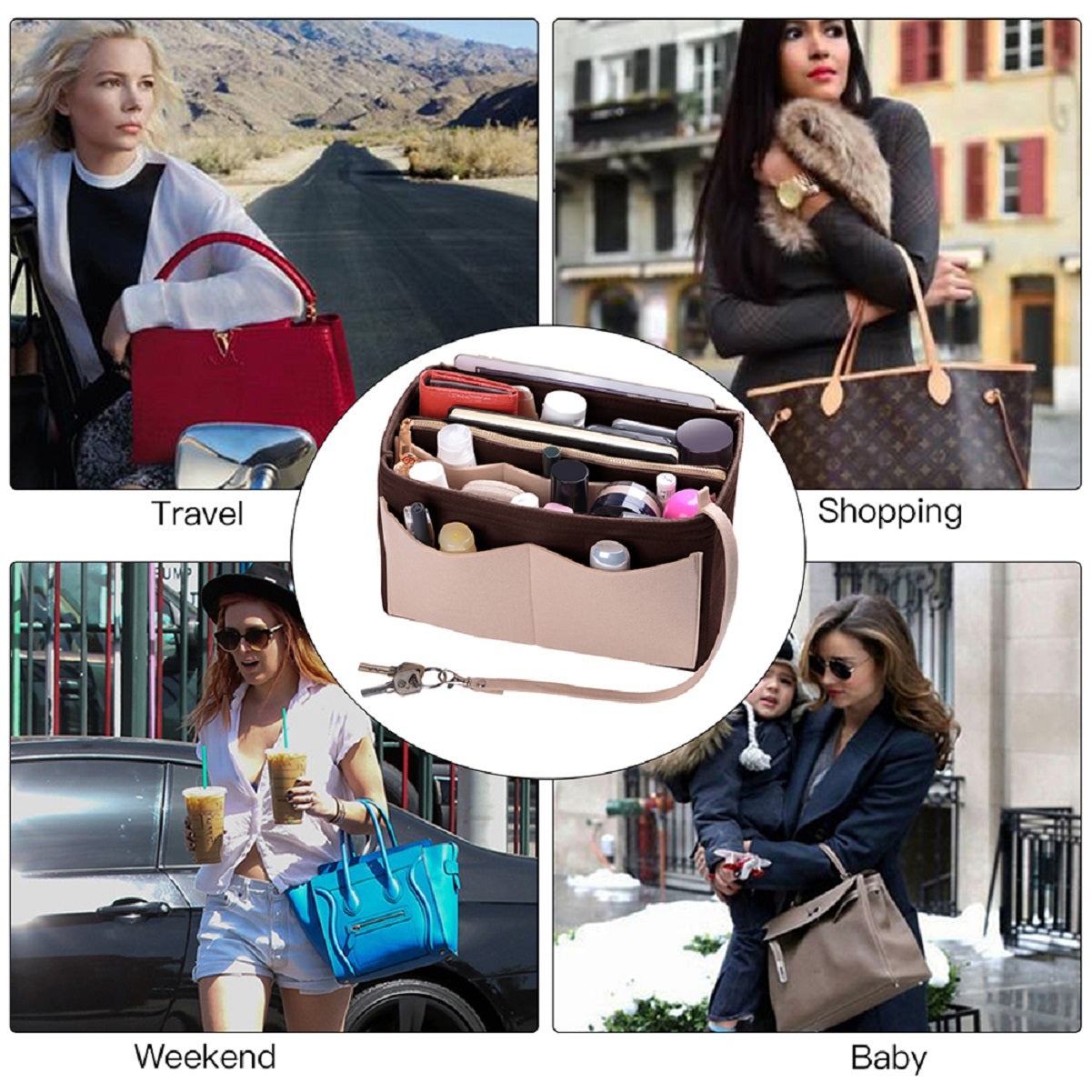 Organizador para Bolsa LV Speedy Neverfull Tote – 6 Tamanhos, Insert de Feltro para Bolsa com Zíper product image 50