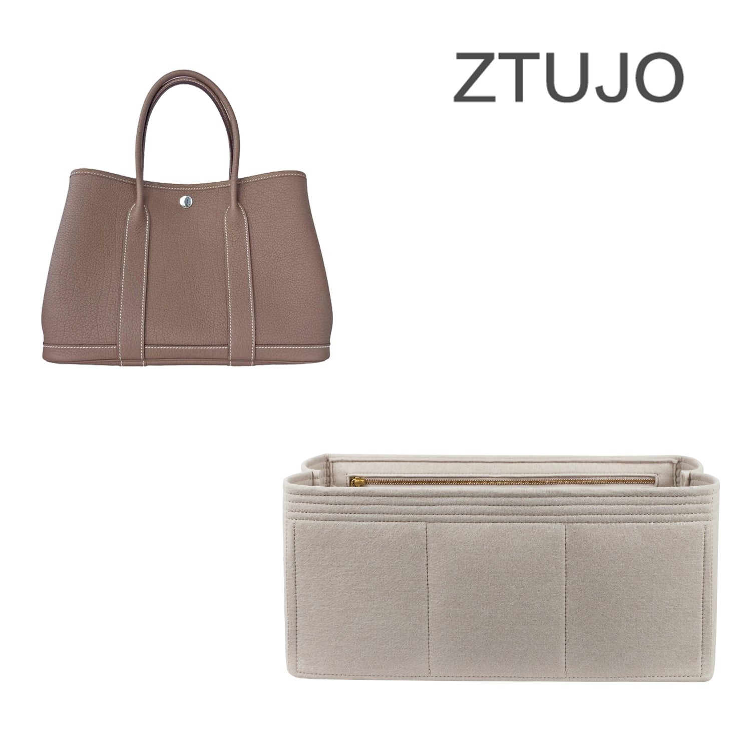 Organizator pentru geantă Hermes Garden Party 30 / 36 – Perfect – Suport interior din fetru cu 6 buzunare product image 6