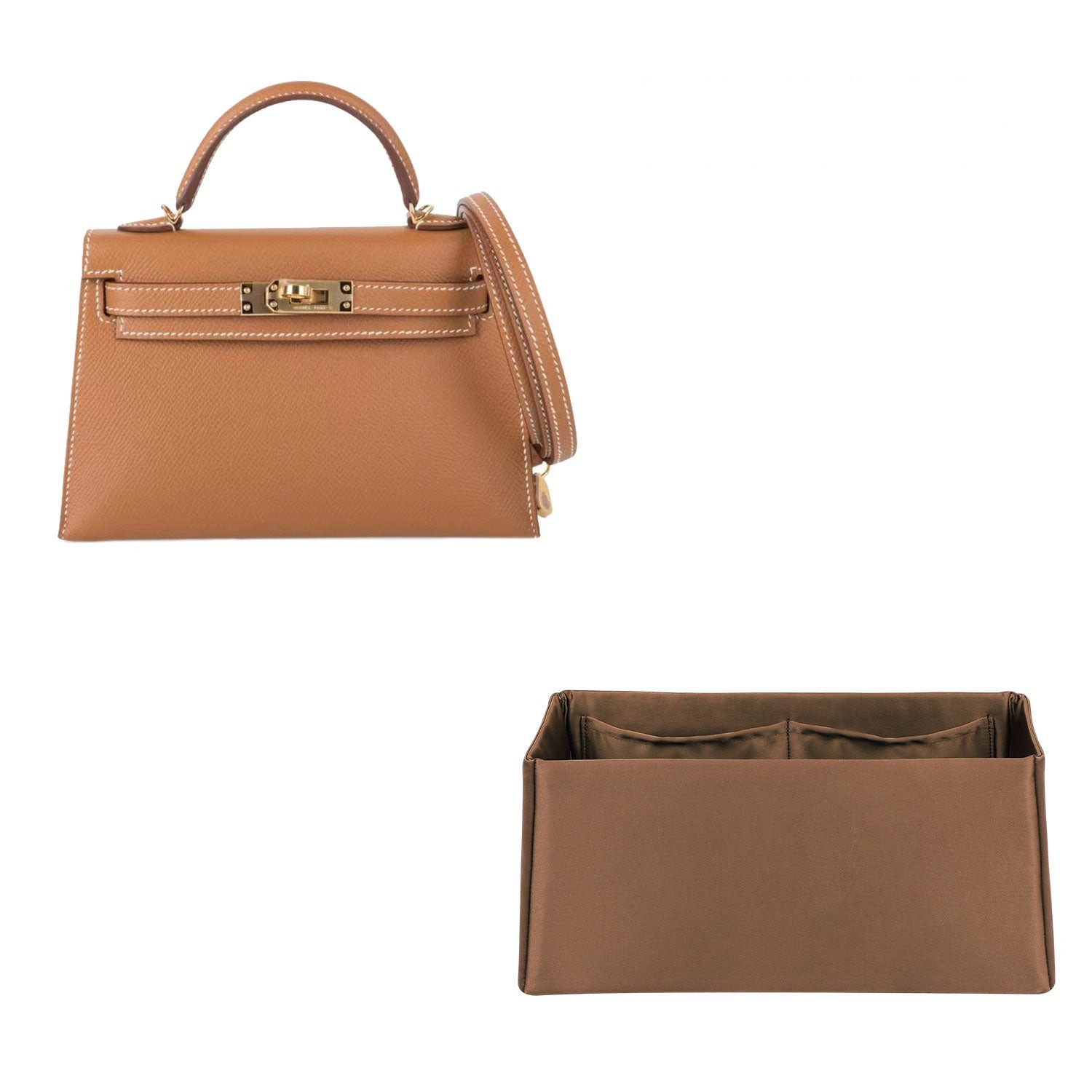 Organizator pentru poșetă Hermes Pochette / Kelly Mini II – Silks & Satins, 4 buzunare product image 10