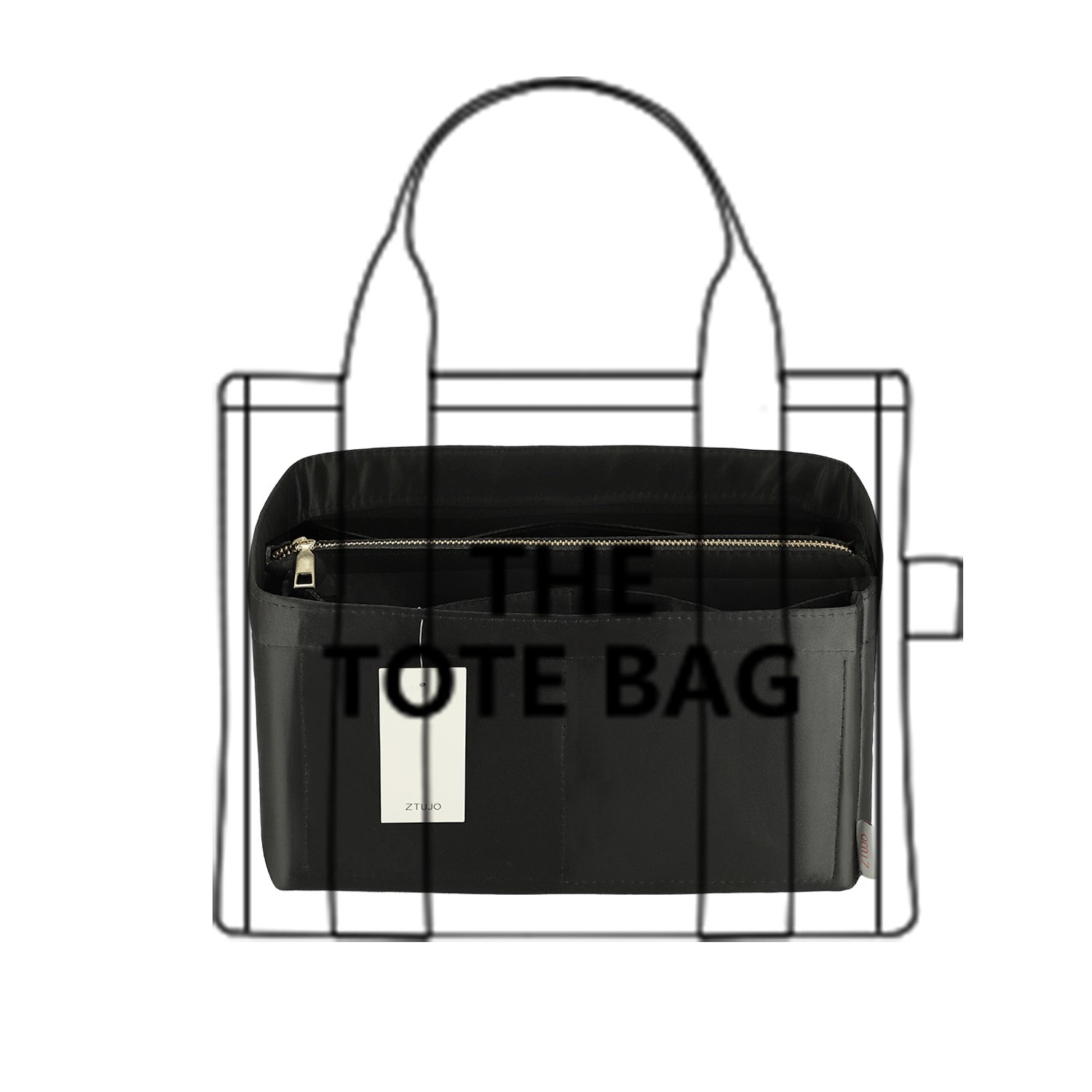 Jedwabista wkładka organizująca do torebki dla Speedy, Neverfull, ONTHEGO Tote i innych – 8 kieszeni, 7 rozmiarów product image 8