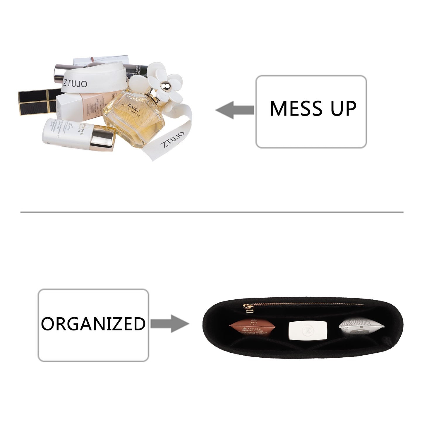 Veskeorganisator for YSL Niki Baby / Medium / Large – Premium filtinnlegg med YKK-glidelåser product image 3