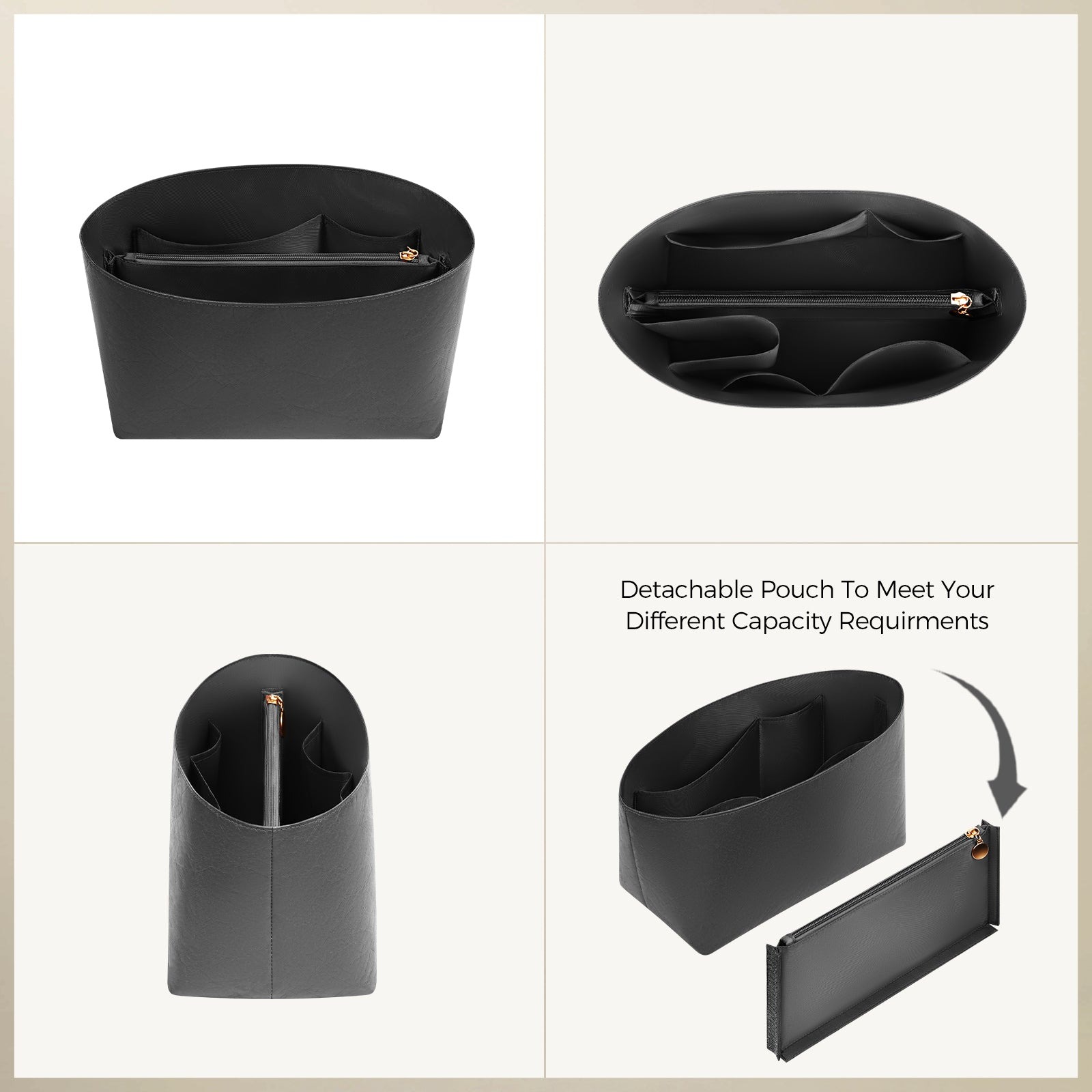 Purse Organizer Insert för Longchamp Le Pliage – Ultralätt Vattentåligt Miljövänligt DuPont-papper, 6 fack product image 3