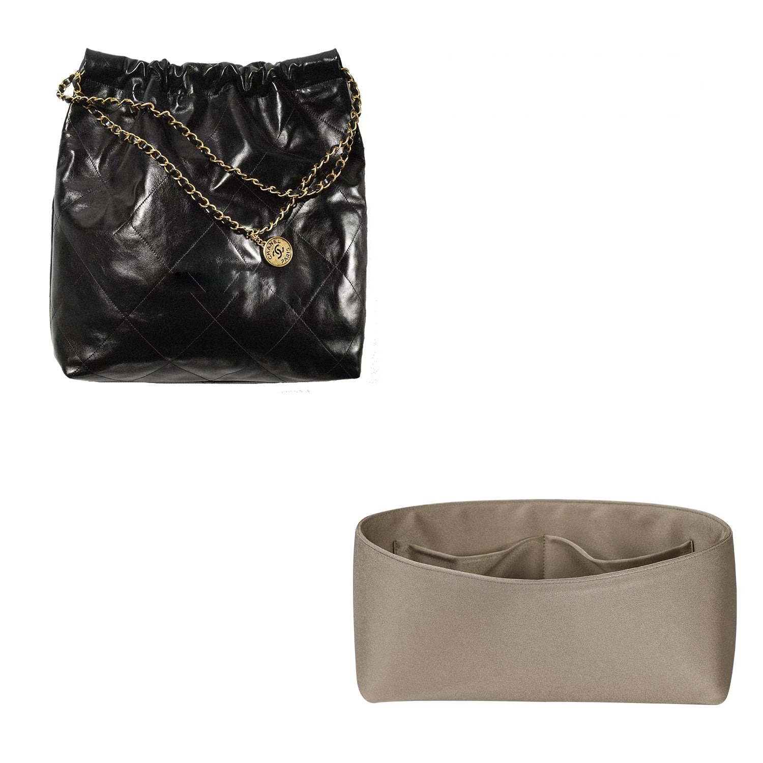 Organizer per borse Chanel 22 Small / Medium / Large – Sete e Satin, 4 tasche
