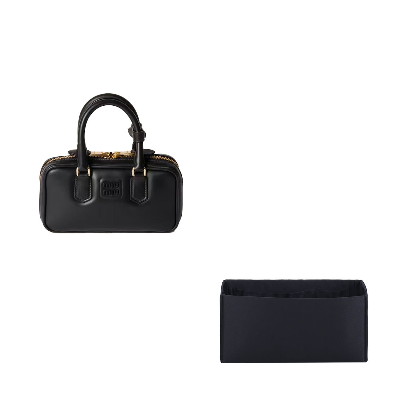 منظم حقيبة يد لـ Miu Miu Arcadie Mini / Regular / Large – حرير وساتان، 4 جيوب، أسود أو لون مخصص