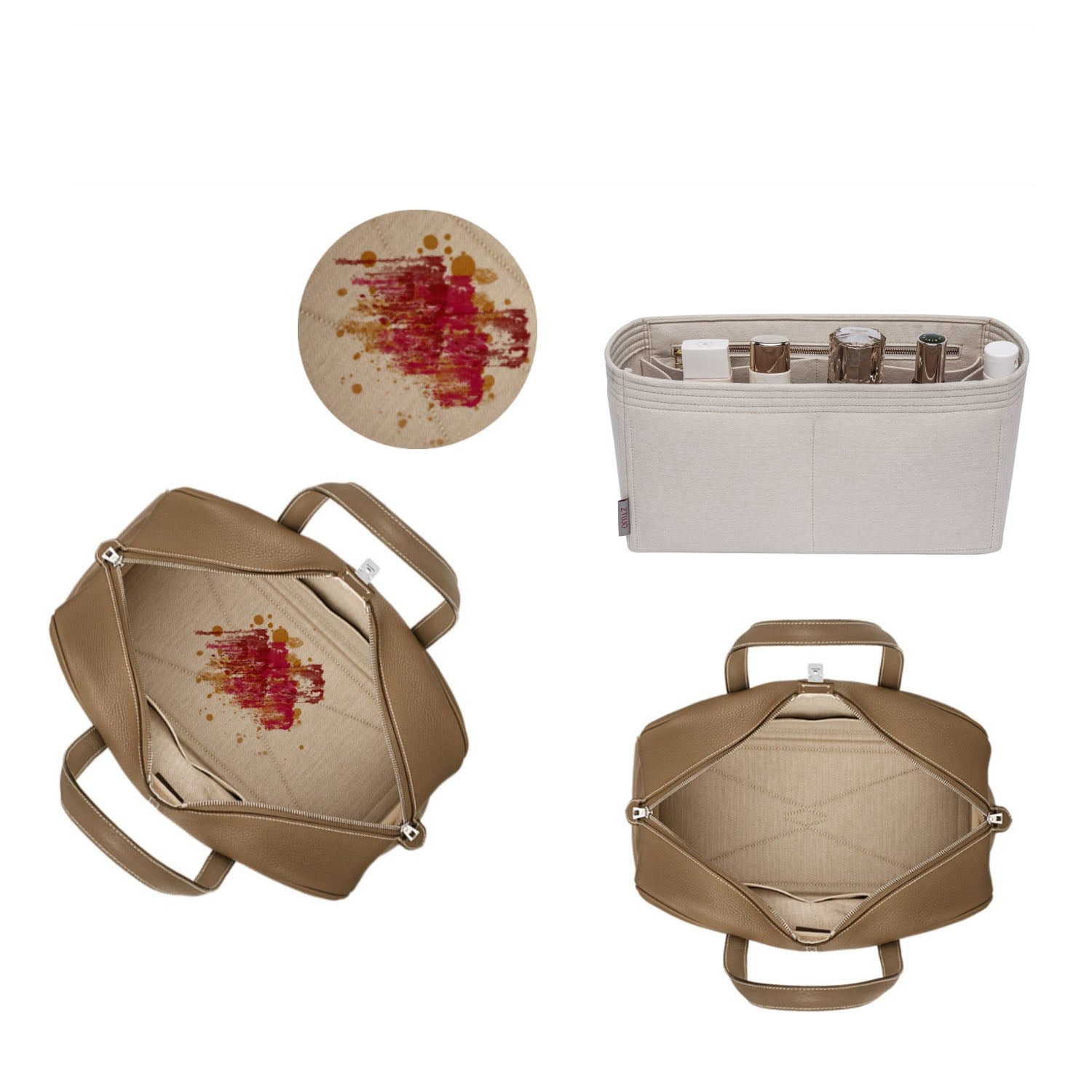 Premium Geldbörsen-Organizer für Hermes Victoria 35 – 7 Fächer, YKK-Reißverschlüsse, Filz product image 4