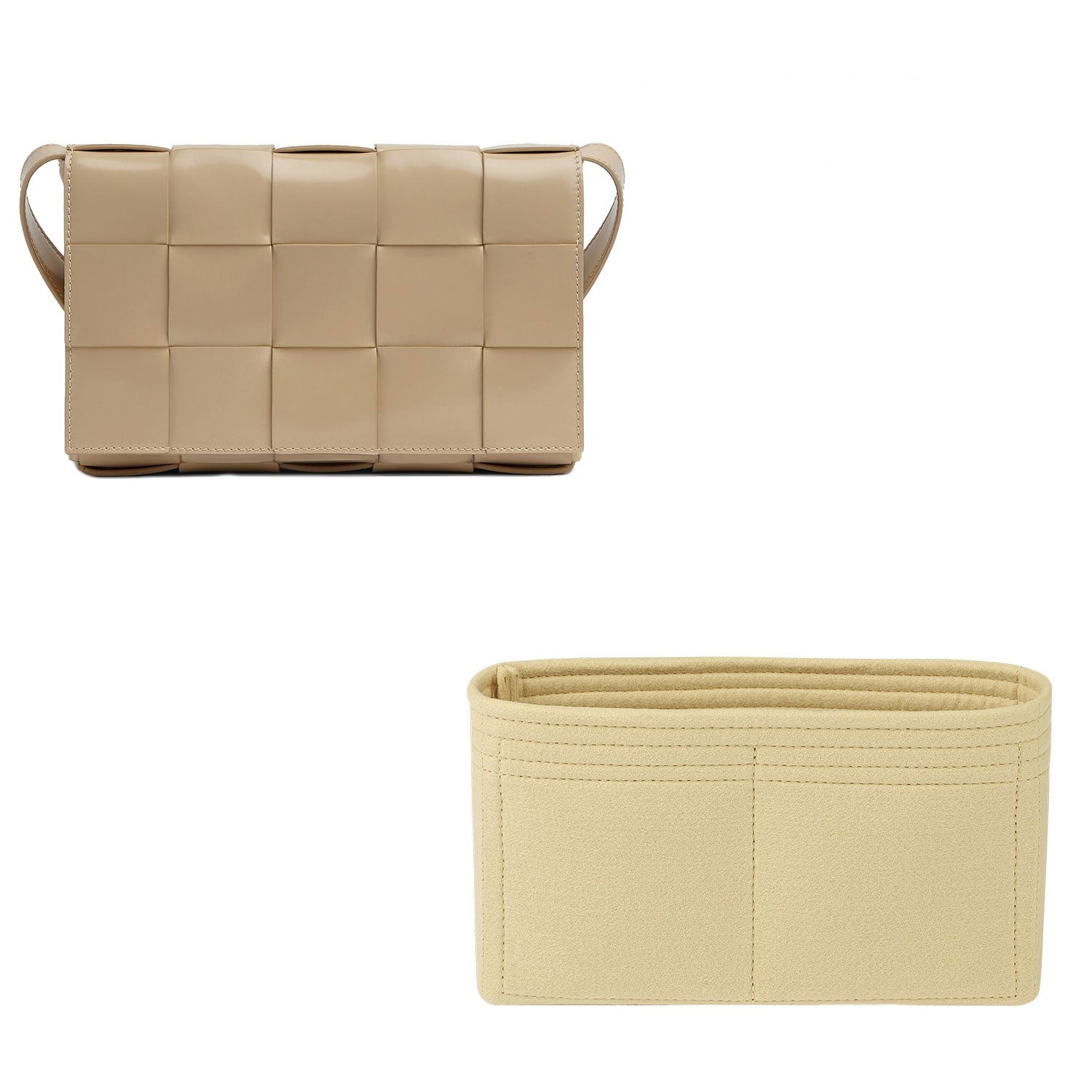 Vložka do kabelky pro Bottega Veneta BV Cassette – prémiová plstěná vložka, 2 kapsy