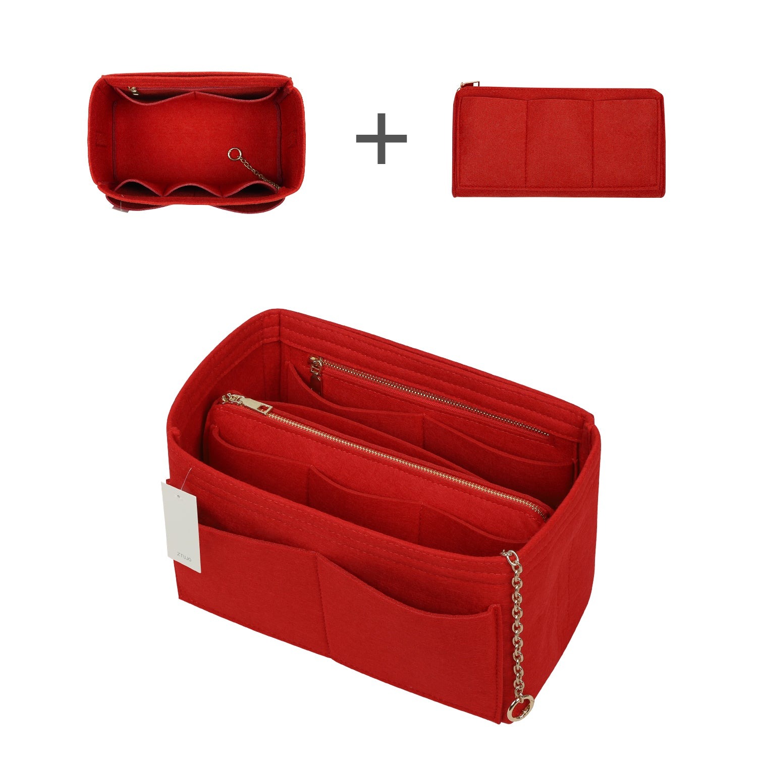 Organizér do kabelky z plsti s bočním zipem, odnímatelná střední kapsa pro LV Speedy Neverfull tote, 5 velikostí product image 23