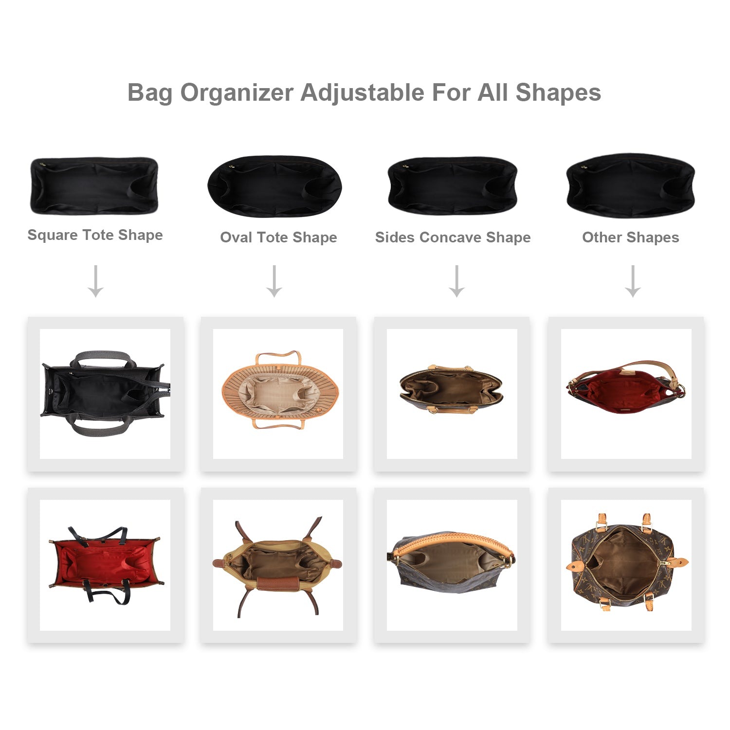 Hedvábná vložka do kabelky s zipem – pasuje na LV Neverfull, Speedy, Onthego, Artsy, tote – 6 velikostí product image 13