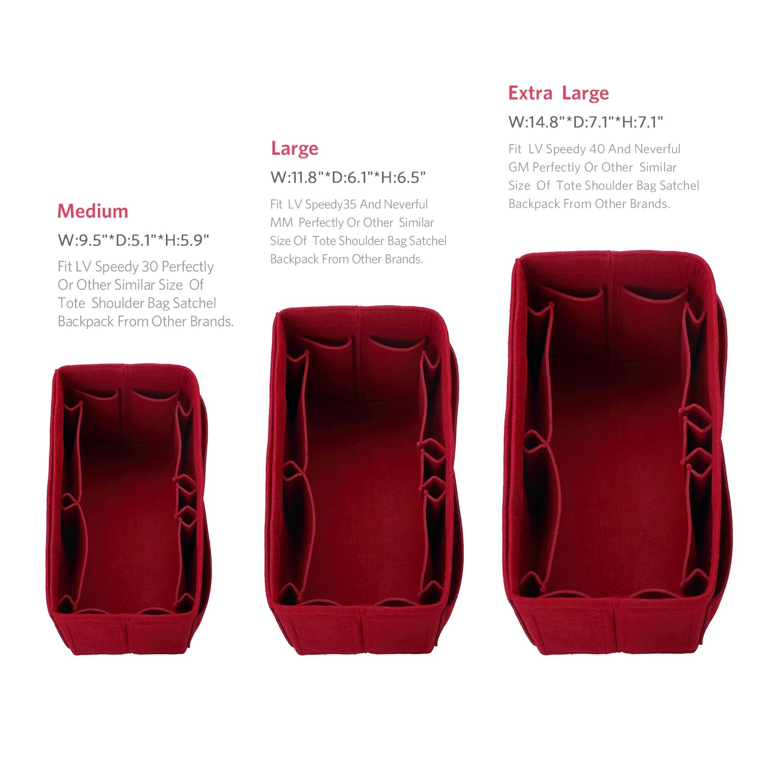 Organisateur de sac à main en feutre – Très grande taille (Convient au Speedy 40 / Neverfull GM) product image 23