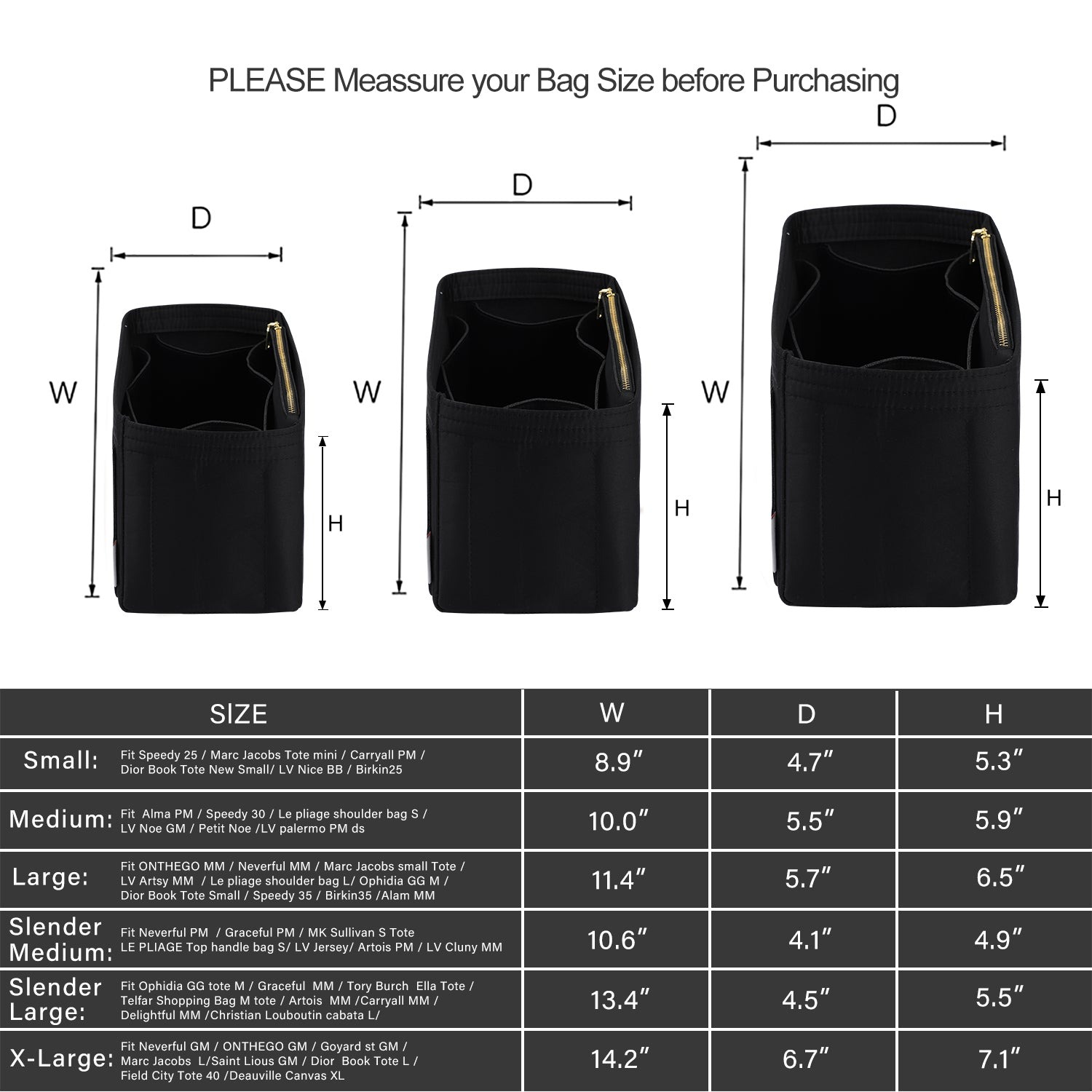 Handtaschen-Organizer-Einsatz – Passend für Speedy, Neverfull, Tote, ONTHEGO, Artsy und mehr product image 16