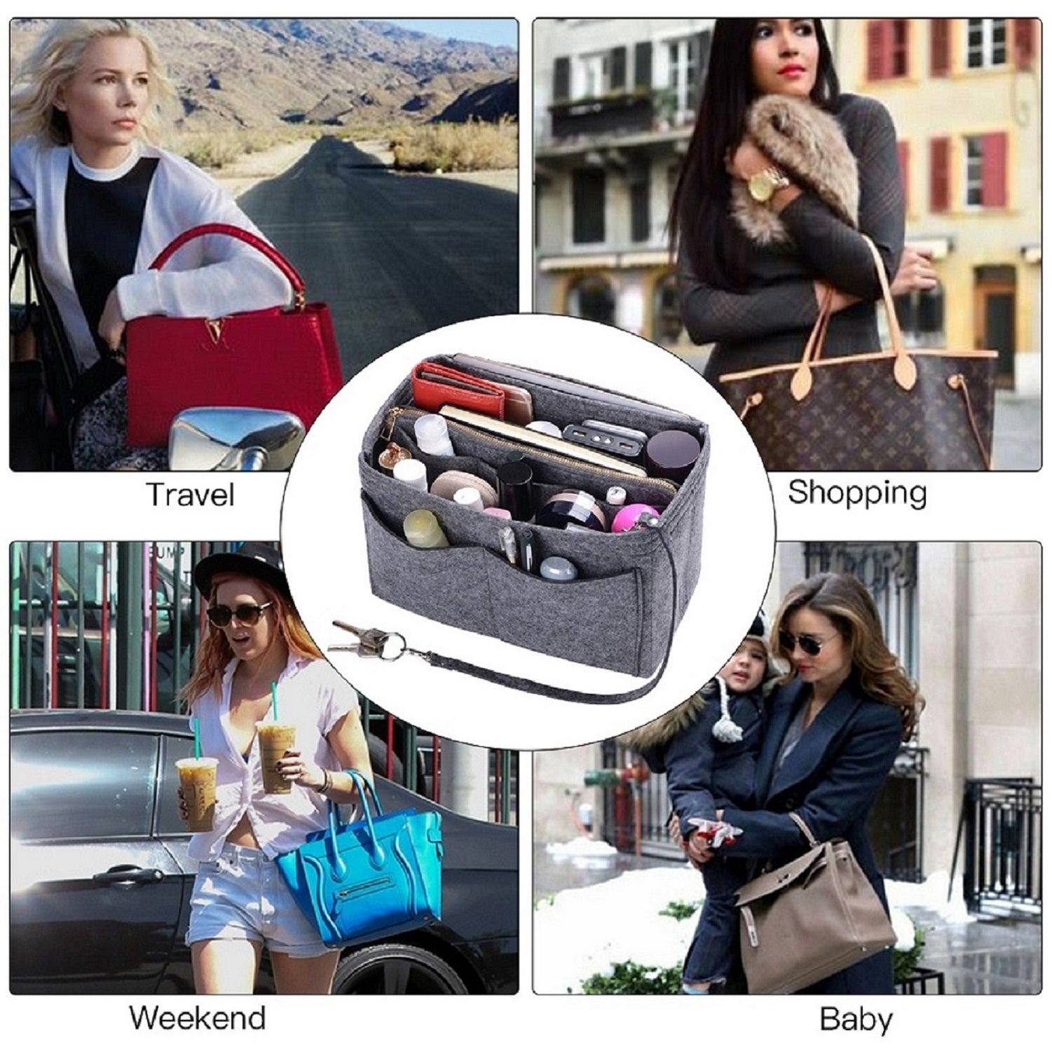 Organizador para Bolsa LV Speedy Neverfull Tote – 6 Tamanhos, Insert de Feltro para Bolsa com Zíper product image 29