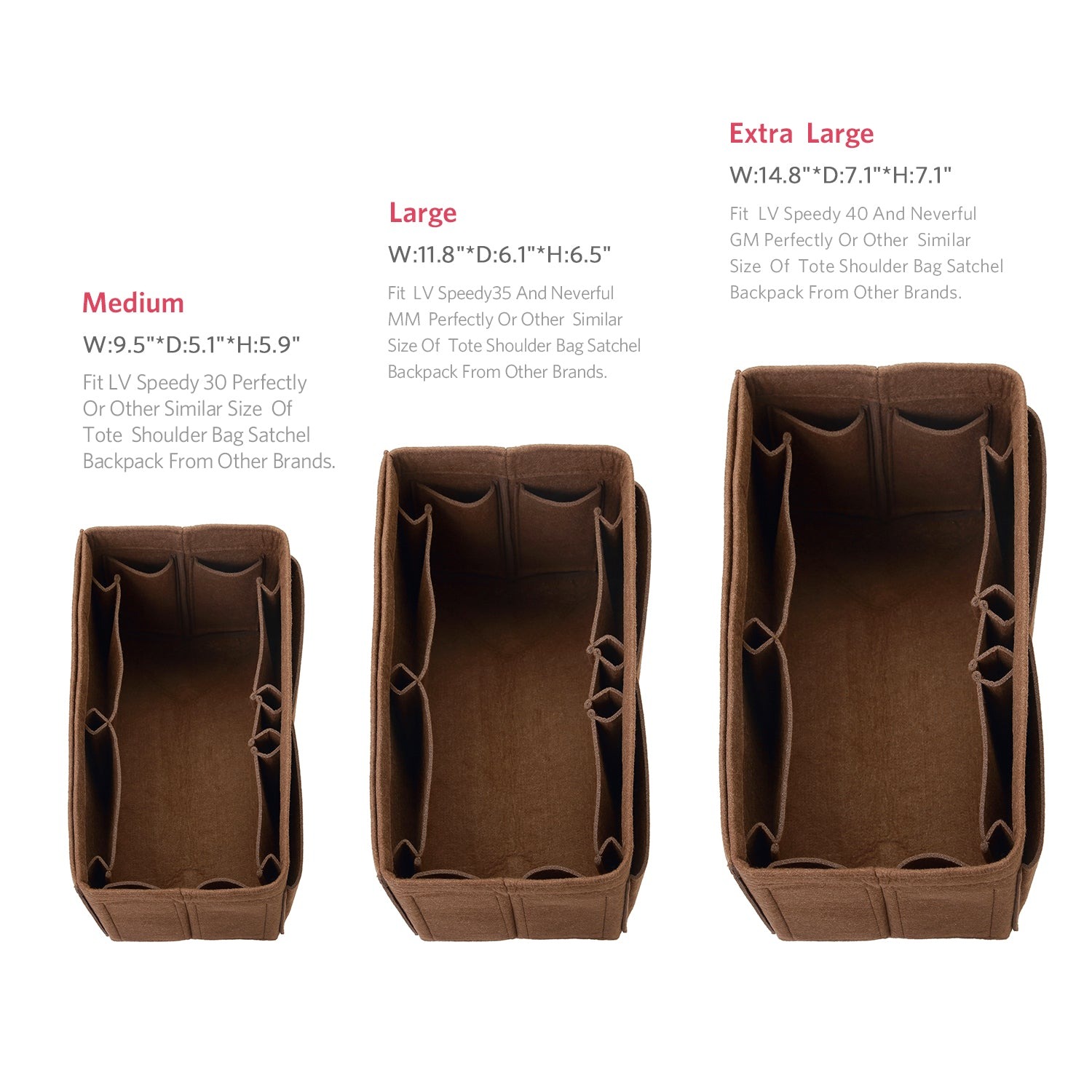 Organisateur de sac à main en feutre – Très grande taille (Convient au Speedy 40 / Neverfull GM) product image 37