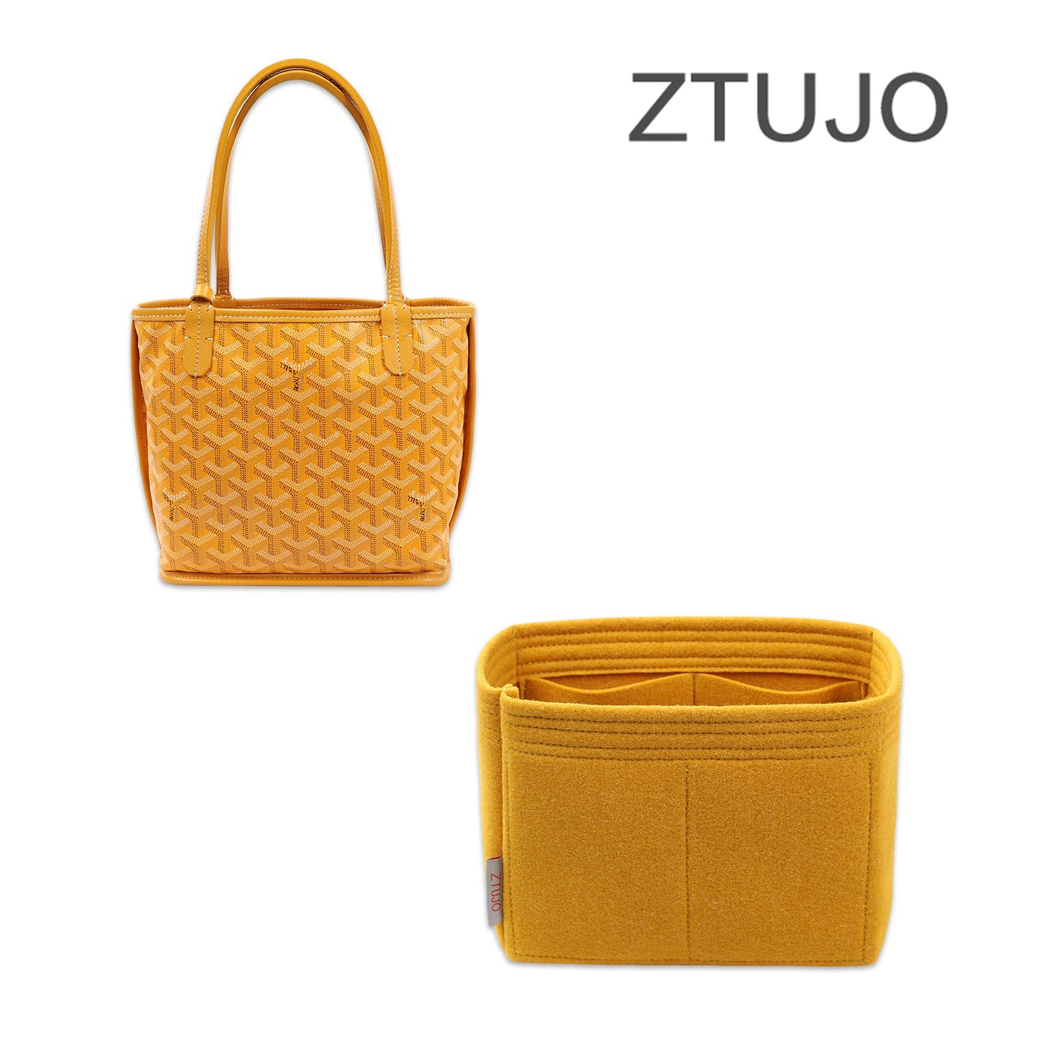 Premium-plånbokslayout för Goyard Anjou Mini / PM / GM – 6 fickor, ultra mjuk filt