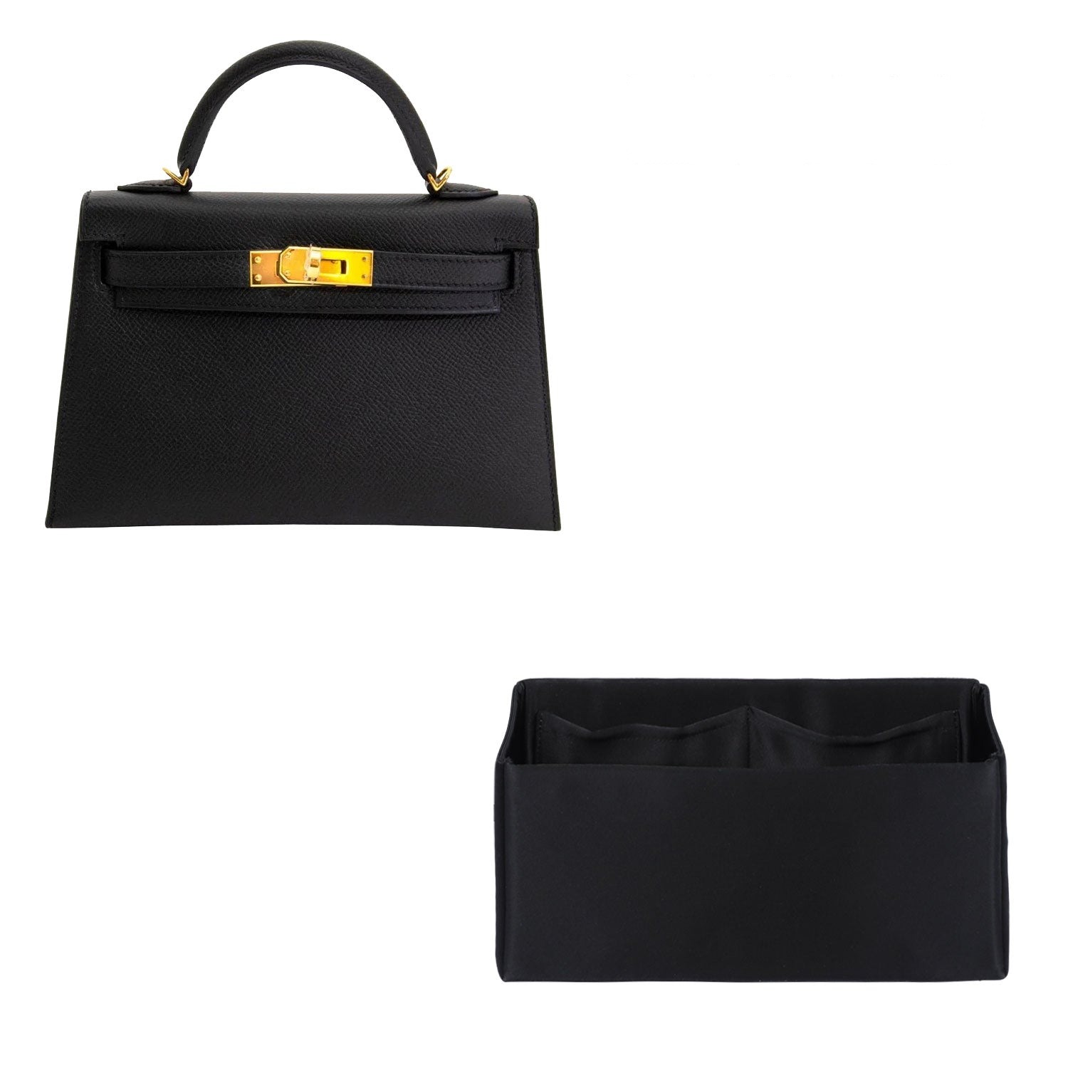 Organizator pentru poșetă Hermes Pochette / Kelly Mini II – Silks & Satins, 4 buzunare product image 11