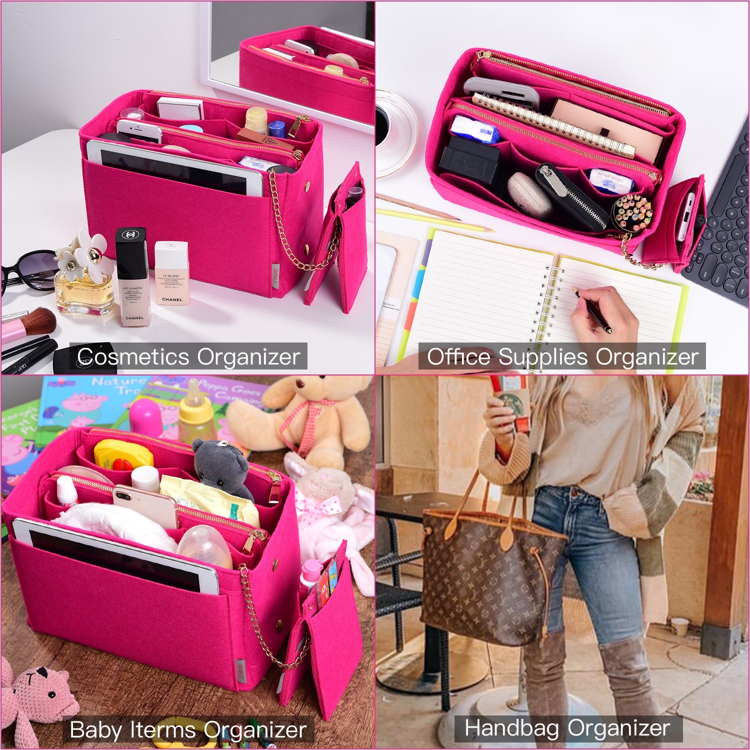 Vložka do kabelky pro návrhářské kabelky s kapsou blokující RFID – sedí na LV Speedy, Neverfull a další product image 35