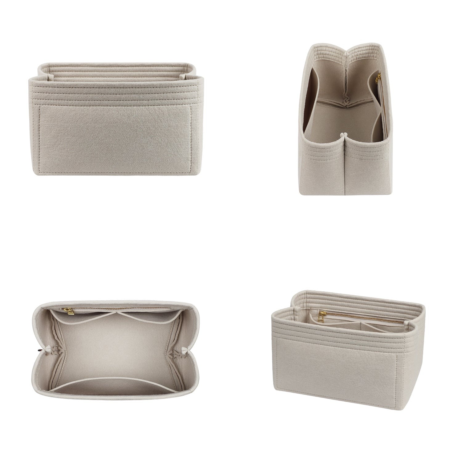 Přenosný organizér do kabelky pro LV Bella Bag – 4 kapsy, plsť, zipy YKK product image 2