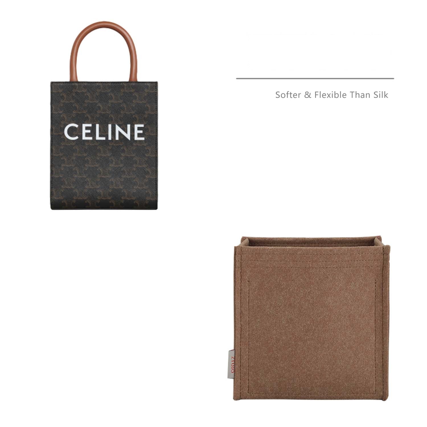 Organisateur de sac à main premium pour Celine Vertical Cabas Mini / Small – Marron clair ou personnalisé