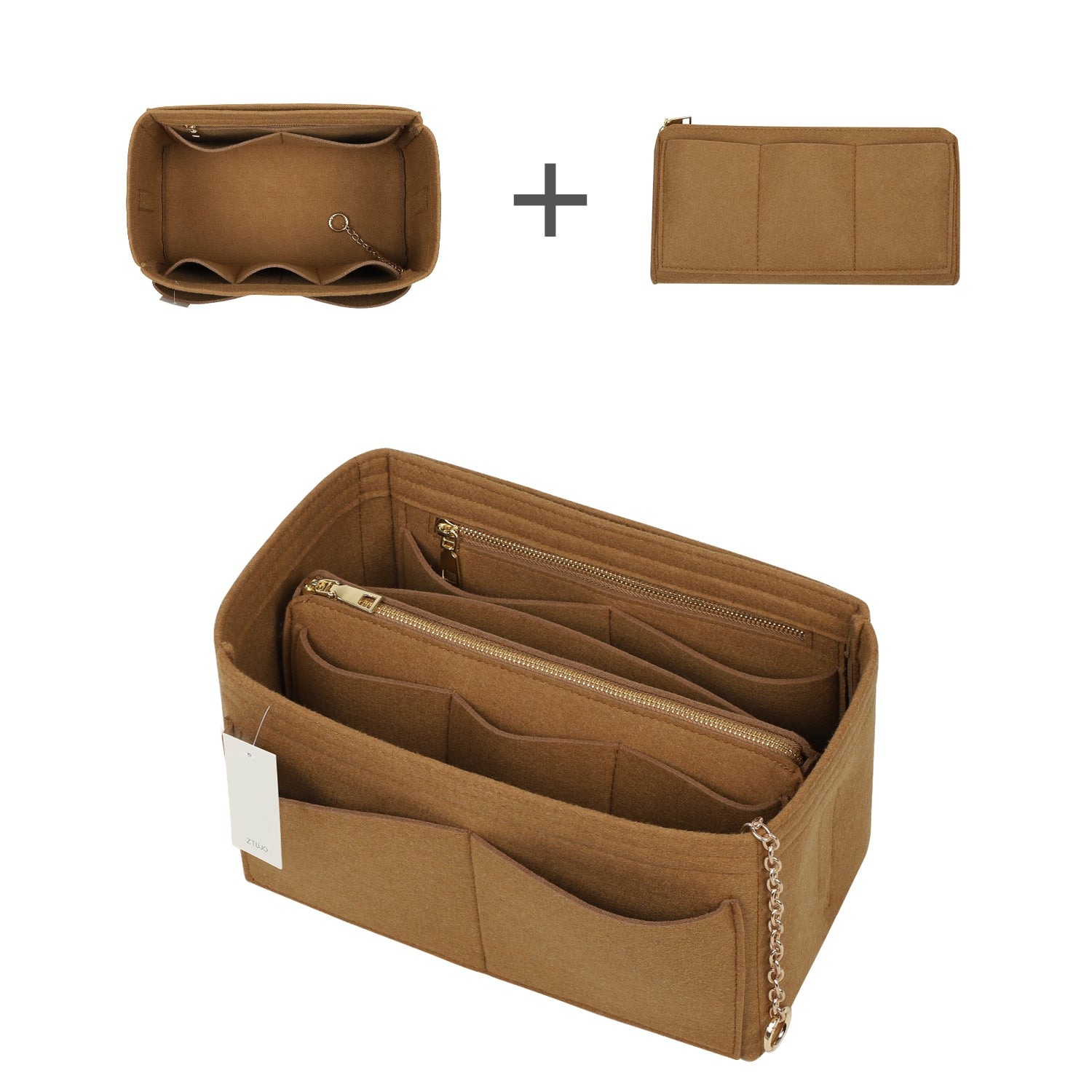 Organizér do kabelky z plsti s bočním zipem, odnímatelná střední kapsa pro LV Speedy Neverfull tote, 5 velikostí product image 30