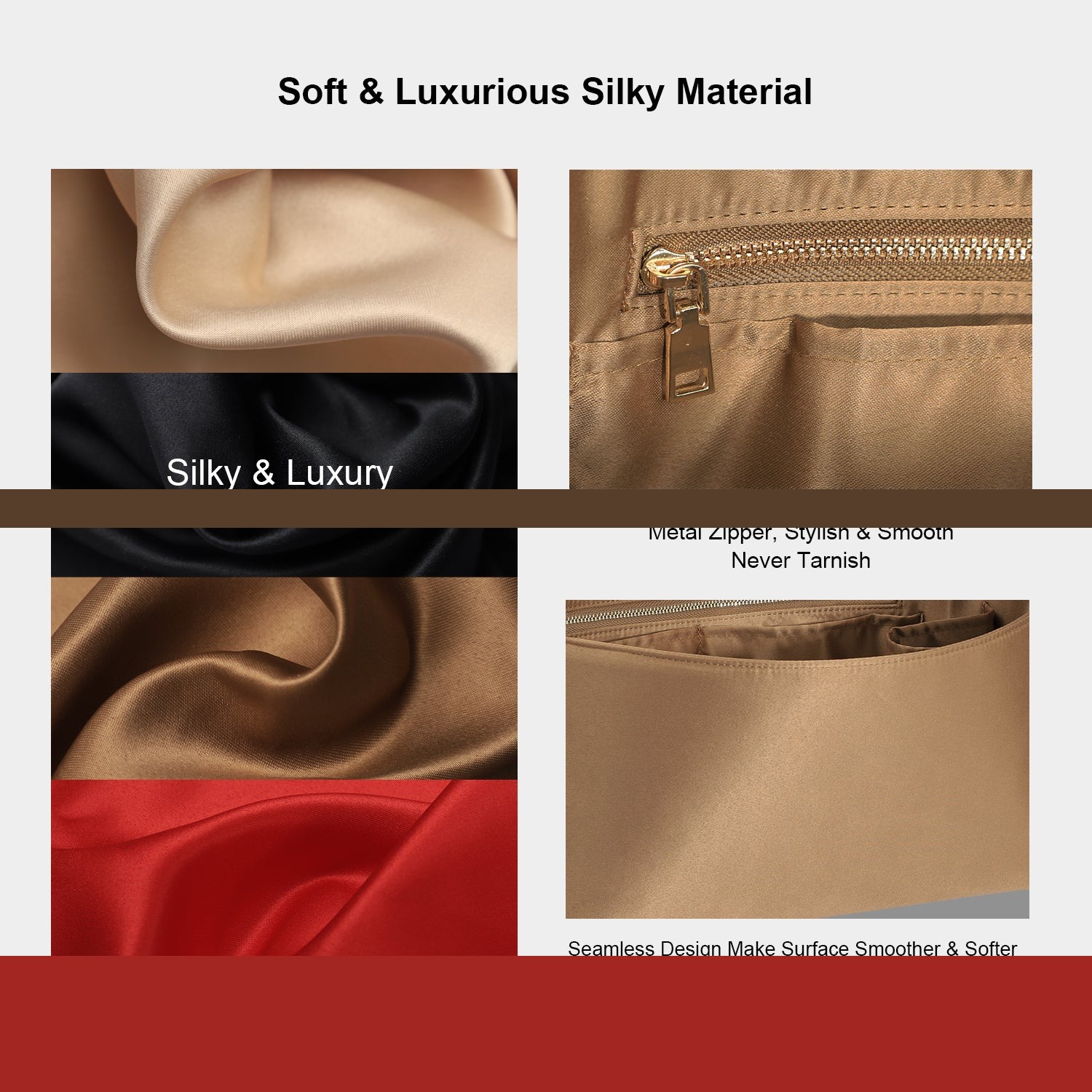 Hedvábná vložka do kabelky s zipem – pasuje na LV Neverfull, Speedy, Onthego, Artsy, tote – 6 velikostí product image 25