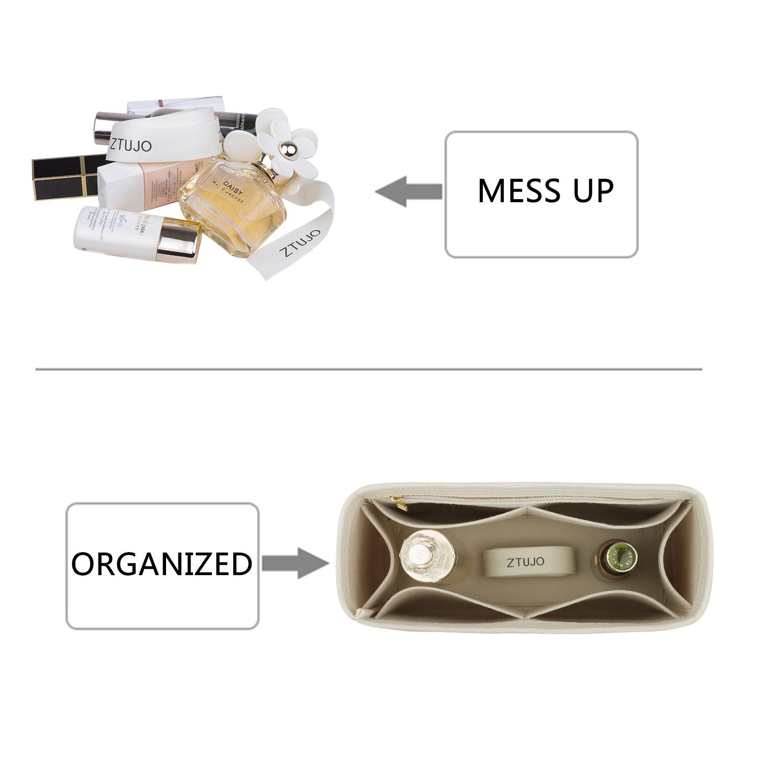 Organizer do plecaka Hermes Herbag – 7 kieszeni, zamek YKK, ciepły szary / kolor na zamówienie product image 4