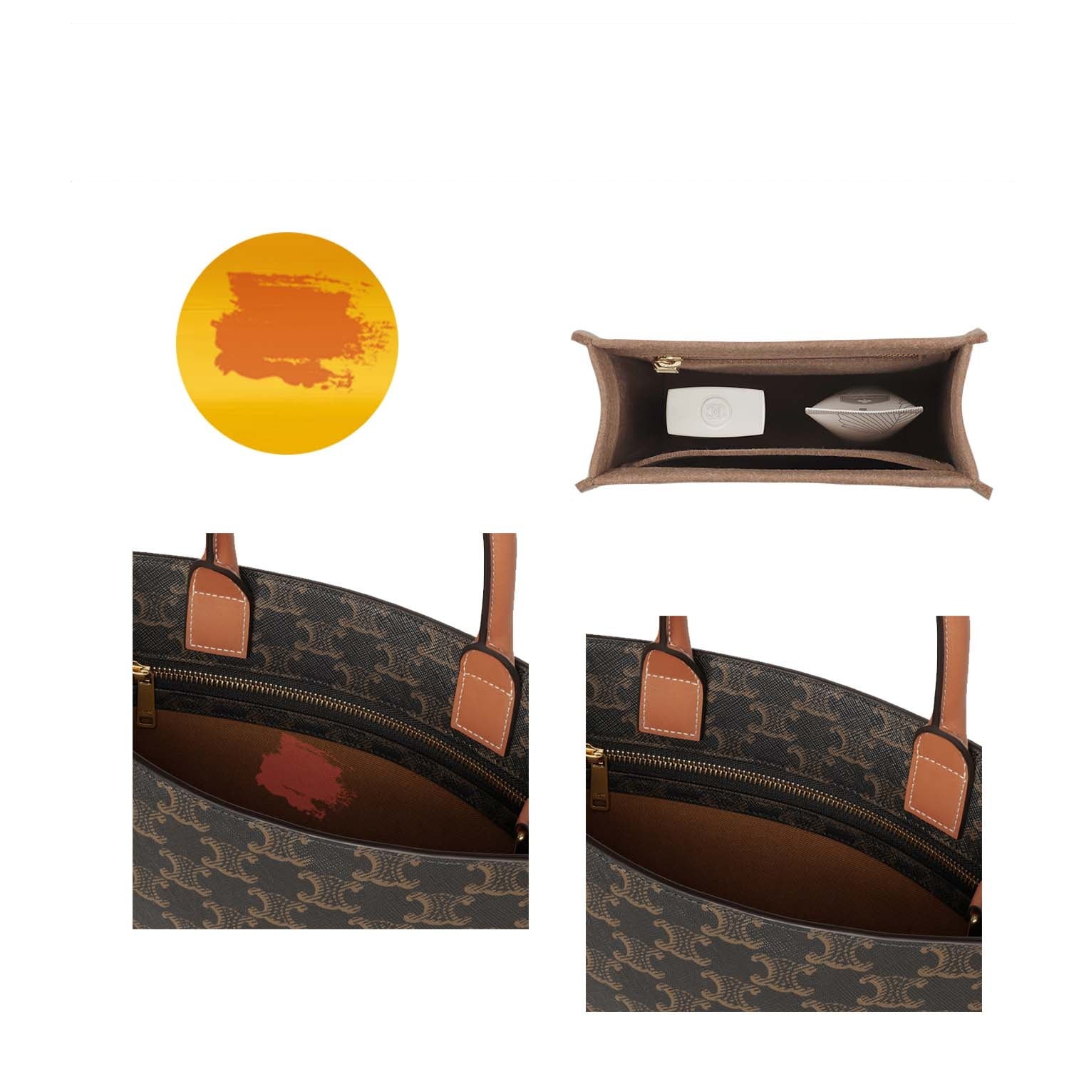 منظّم حقيبة فاخر لـ Celine Vertical Cabas Mini / Small – بني فاتح أو حسب الطلب product image 4