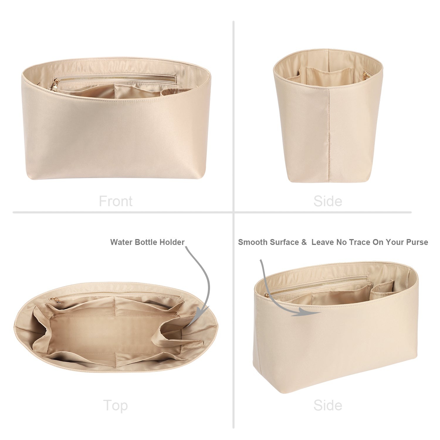 Hedvábná vložka do kabelky s zipem – pasuje na LV Neverfull, Speedy, Onthego, Artsy, tote – 6 velikostí product image 2