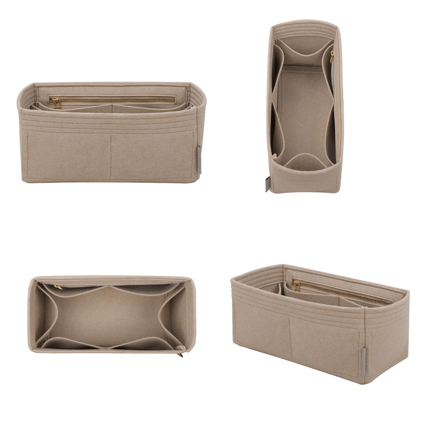 Premium Veskeorganisator for LV Nice Nano / Mini / BB – 7 lommer, YKK-glidelåser product image 2