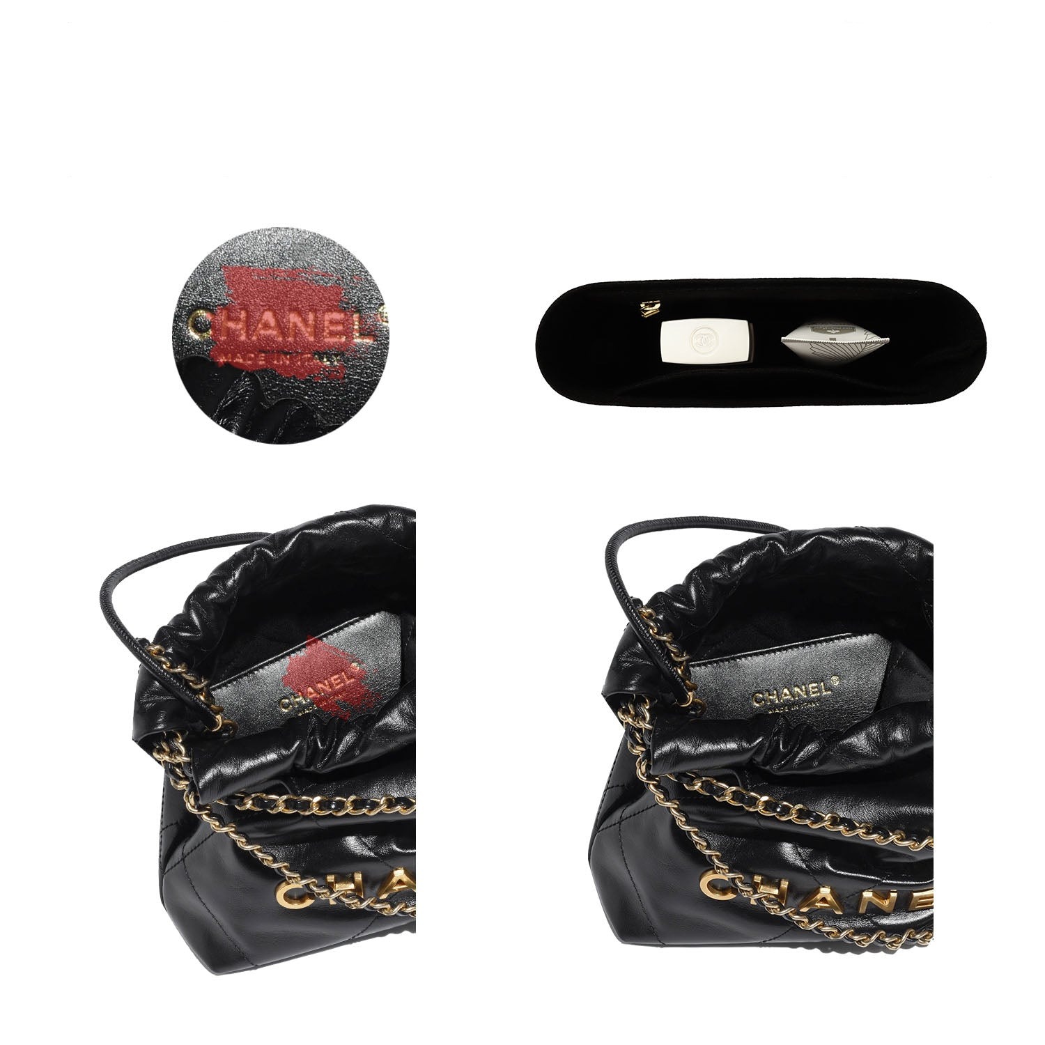 منظم حقيبة فاخر لـ Chanel 22 Mini – لباد ناعم، سحابات YKK، جيبان product image 4