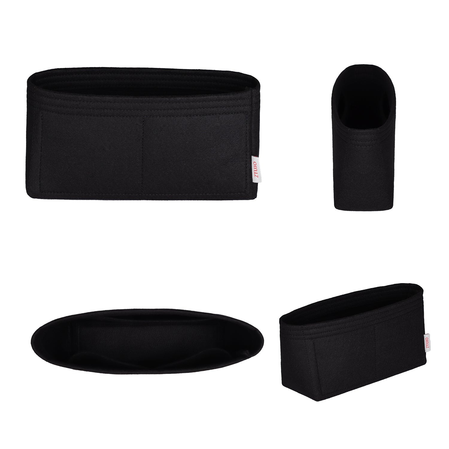 منظم حقيبة لـ LV Diane – حشوة حقيبة من اللباد بثلاث جيوب (أسود / لون مخصص) product image 2