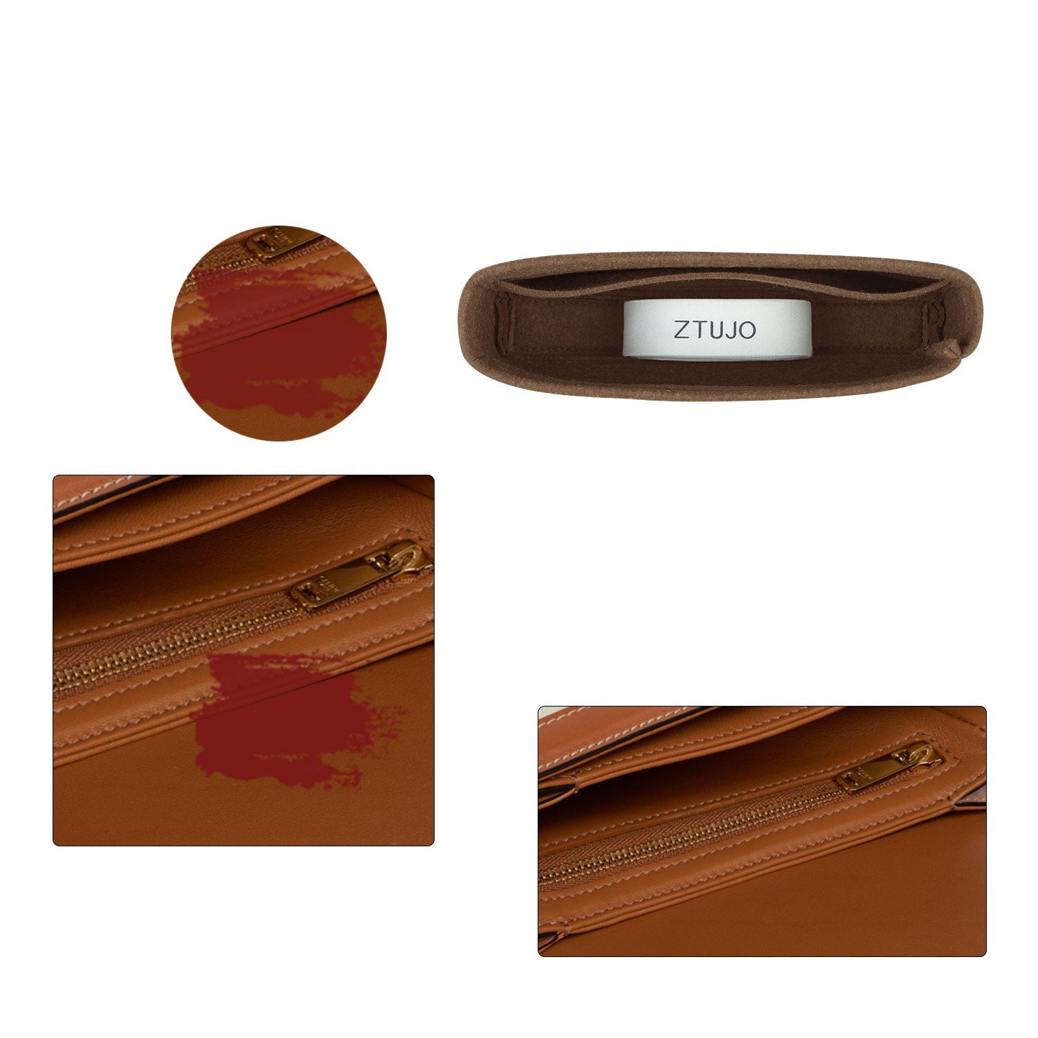 Premium-käsilaukun järjestäjä Celine Triomphe Teen / Medium / Large -kokoon – Vaaleanruskea tai mittatilaustyönä product image 5