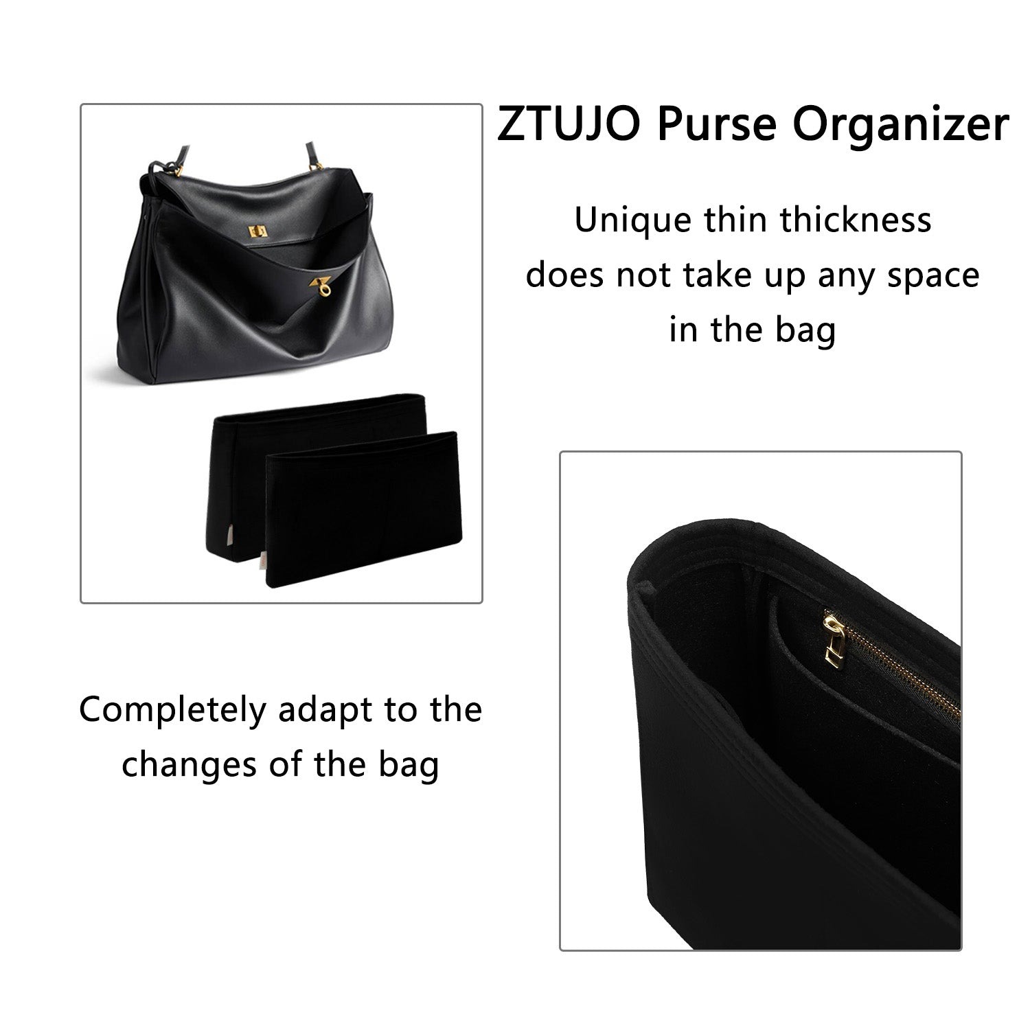 Θήκη οργάνωσης τσάντας για Balenciaga Rodeo Small / Medium / Large – Ένθετο από πολυτελή τσόχα product image 6