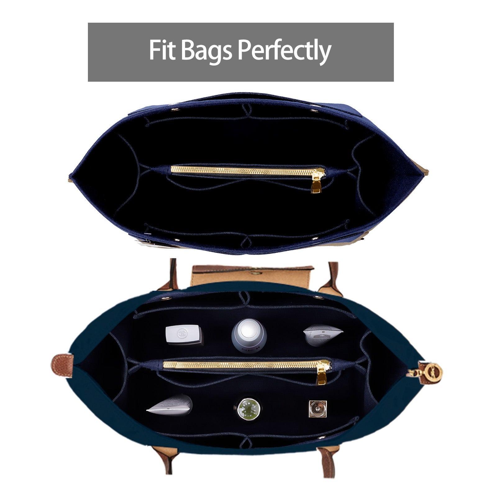 Longchamp Le Pliage -laukun järjestäjäinsertti – Sopii top handle S/M- ja olkalaukku S/L-kokoihin product image 5