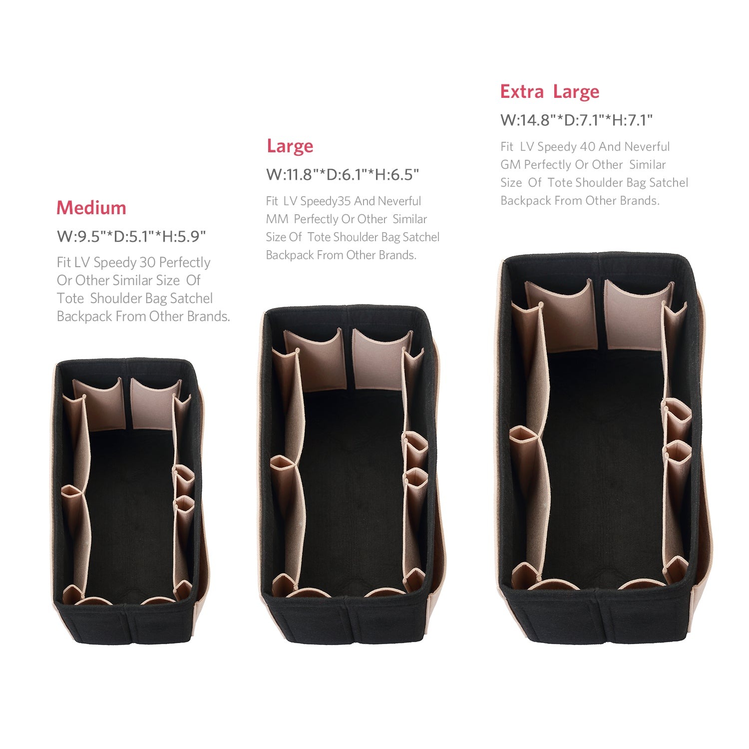 Organisateur de sac à main en feutre – Très grande taille (Convient au Speedy 40 / Neverfull GM) product image 44