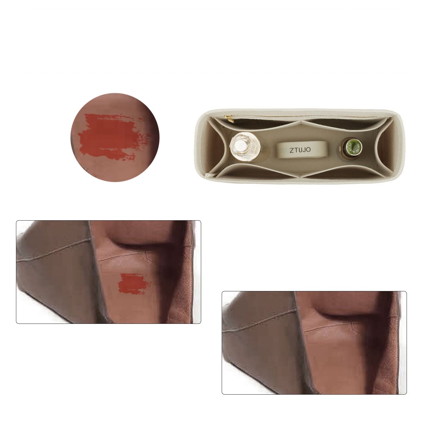 에르메스 더블 셍스 36 / 45용 퍼스 오거나이저 – 7포켓 펠트 인서트 product image 5