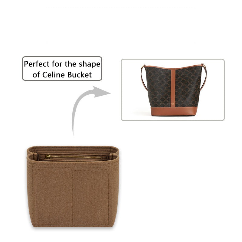 Premium Geldbörsen-Organizer für Celine Bucket Small / Medium – Hellbraun oder Individualfarbe detail image 4