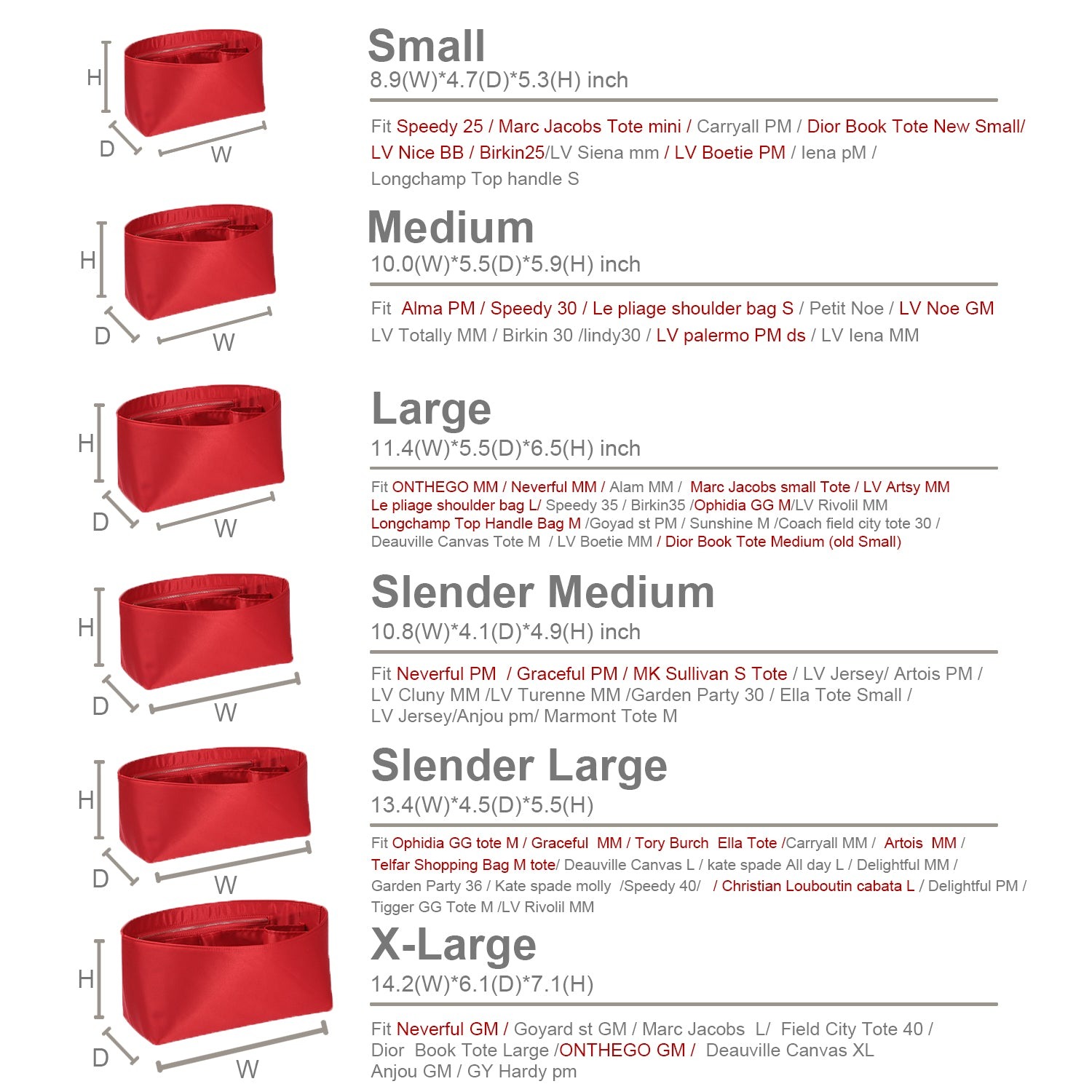 Hedvábná vložka do kabelky s zipem – pasuje na LV Neverfull, Speedy, Onthego, Artsy, tote – 6 velikostí product image 17