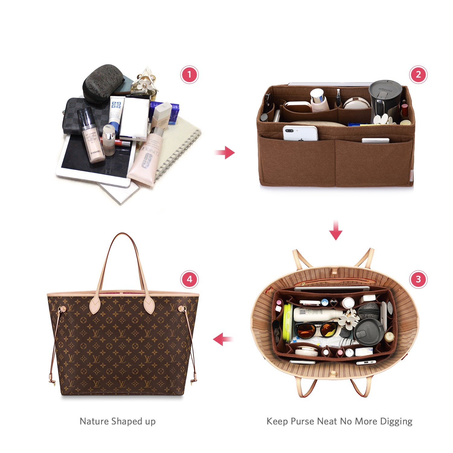 Organisateur de sac à main en feutre – Très grande taille (Convient au Speedy 40 / Neverfull GM) product image 41