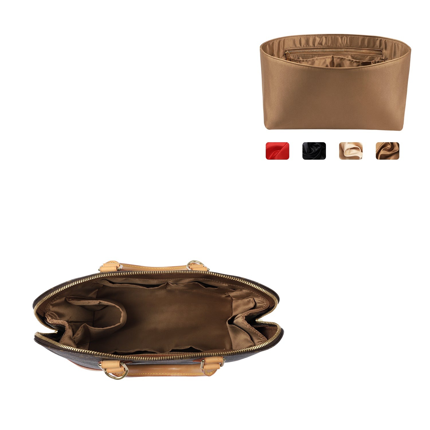Hedvábná vložka do kabelky s zipem – pasuje na LV Neverfull, Speedy, Onthego, Artsy, tote – 6 velikostí product image 22