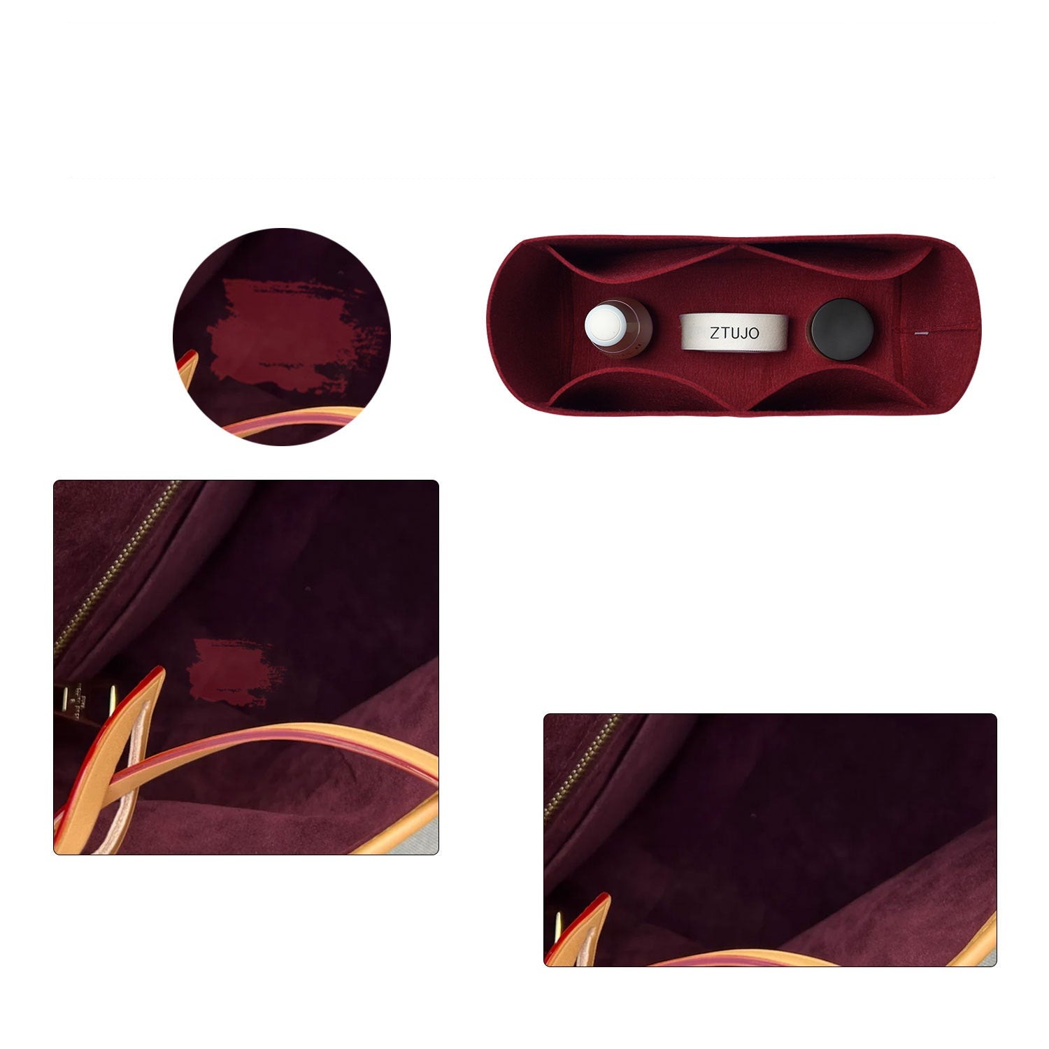 Premiumowa organizacja do torebki dla LV Carryall PM / MM – kolor wino lub kolor na zamówienie product image 5
