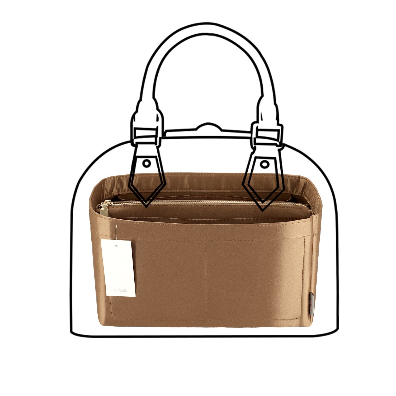 Jedwabista wkładka organizująca do torebki dla Speedy, Neverfull, ONTHEGO Tote i innych – 8 kieszeni, 7 rozmiarów product image 22