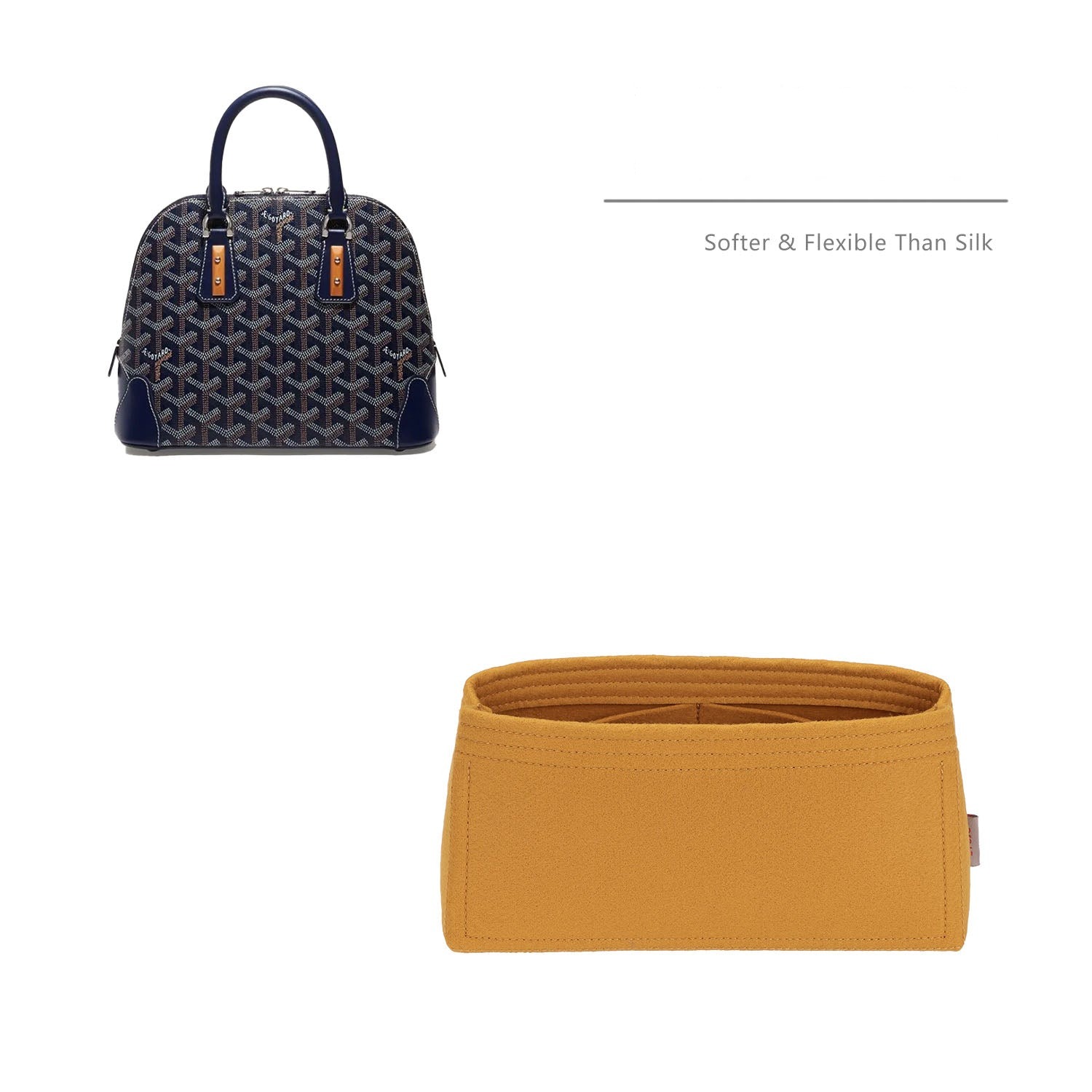 Prémium pénztárca-rendszerező Goyard Vendome Mini / PM méretekhez – 3 zseb, puha filc
