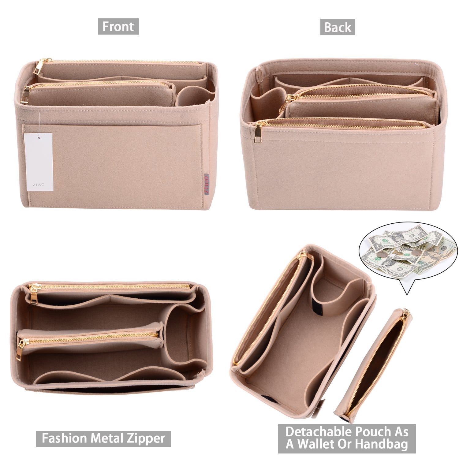 Vložka a organizér do kabelky pro LV Speedy, Neverfull, Graceful, Tote – plstěný tvarovač kabelky product image 38