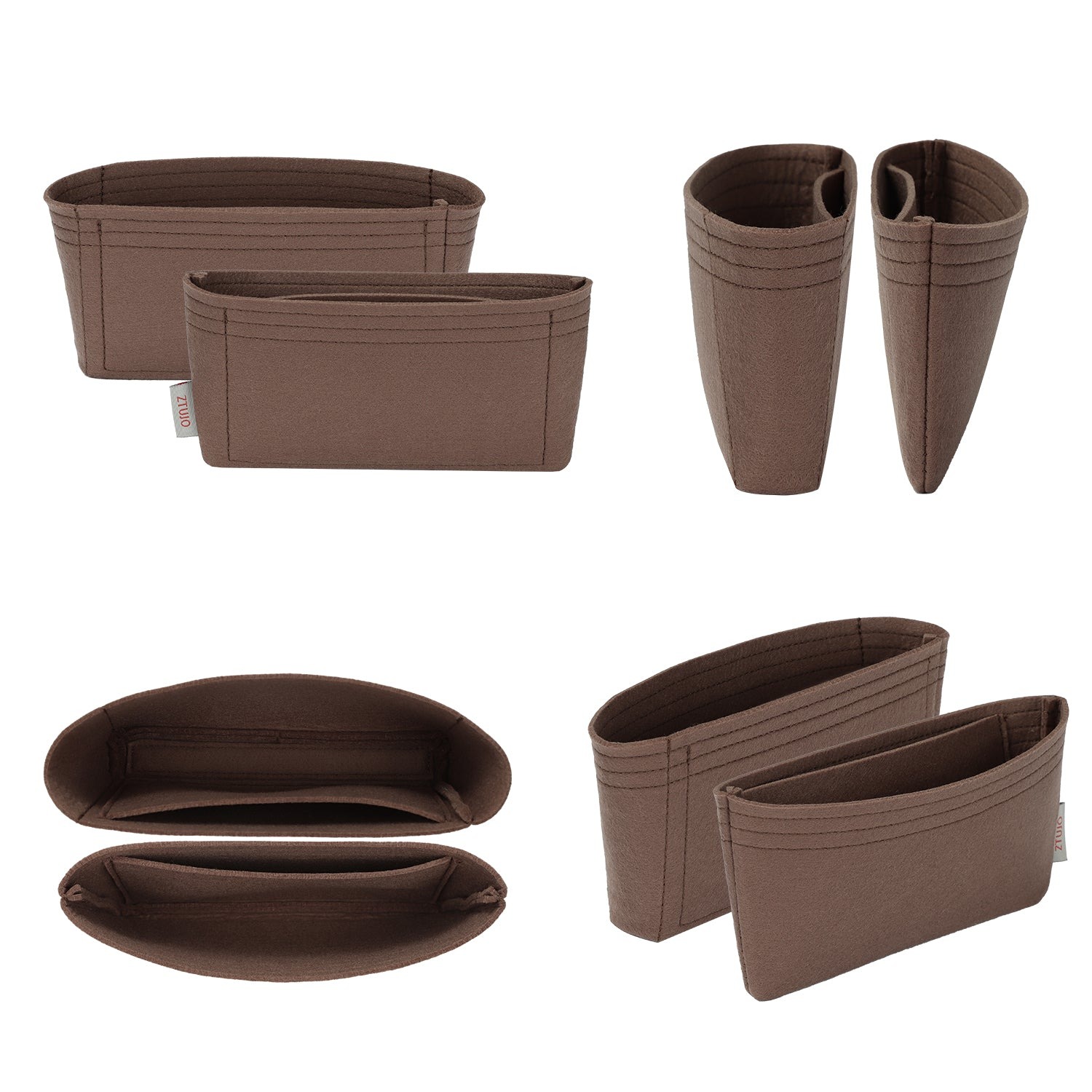 Prémiový organizér do kabelky pro LV Pochette Metis East West – 2 kapsy, tmavě hnědá / vlastní barva product image 2