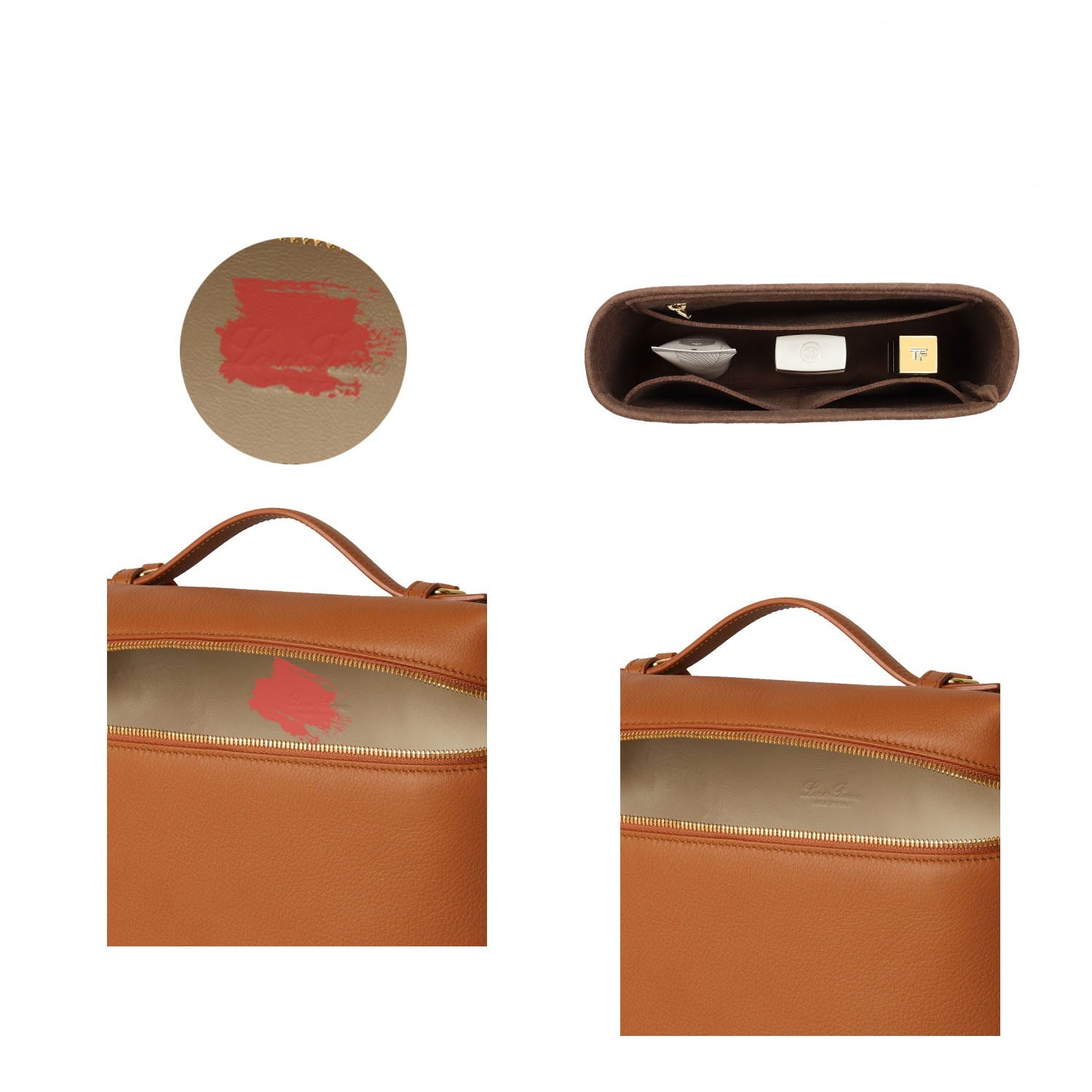 Organizér do kabelky pro batoh Loro Piana Extra Pocket L23.5 – vkládací vložka ze filce se 4 kapsami product image 4