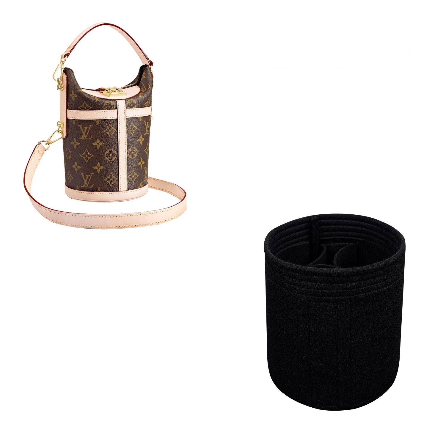 Premium-plånbokshållare för LV Duffle Bag – Mjuk filtinsats