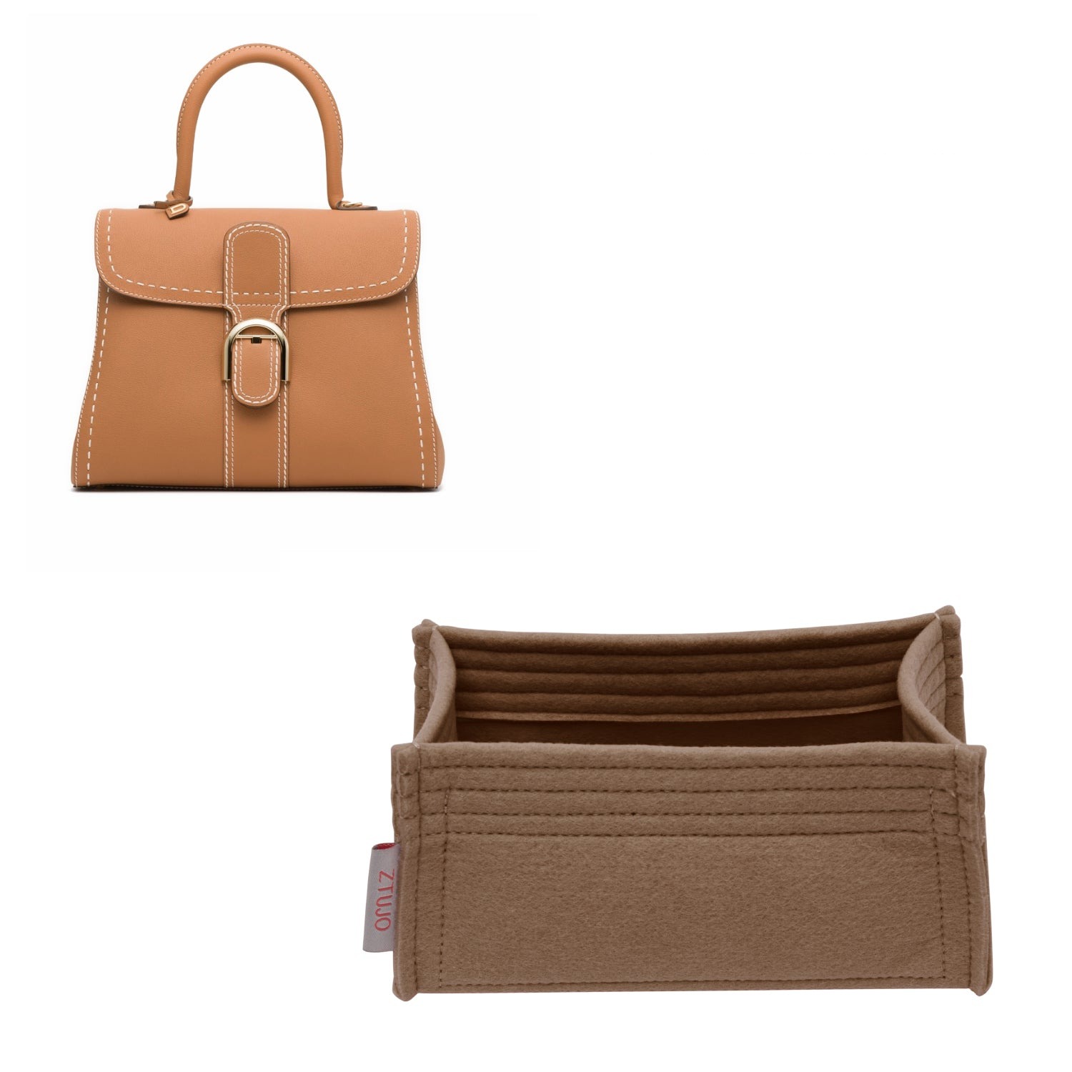 Premium pungorganizer til Delvaux Brillant Mini / PM / MM / GM – 2 lommer, blød filt detail image 1