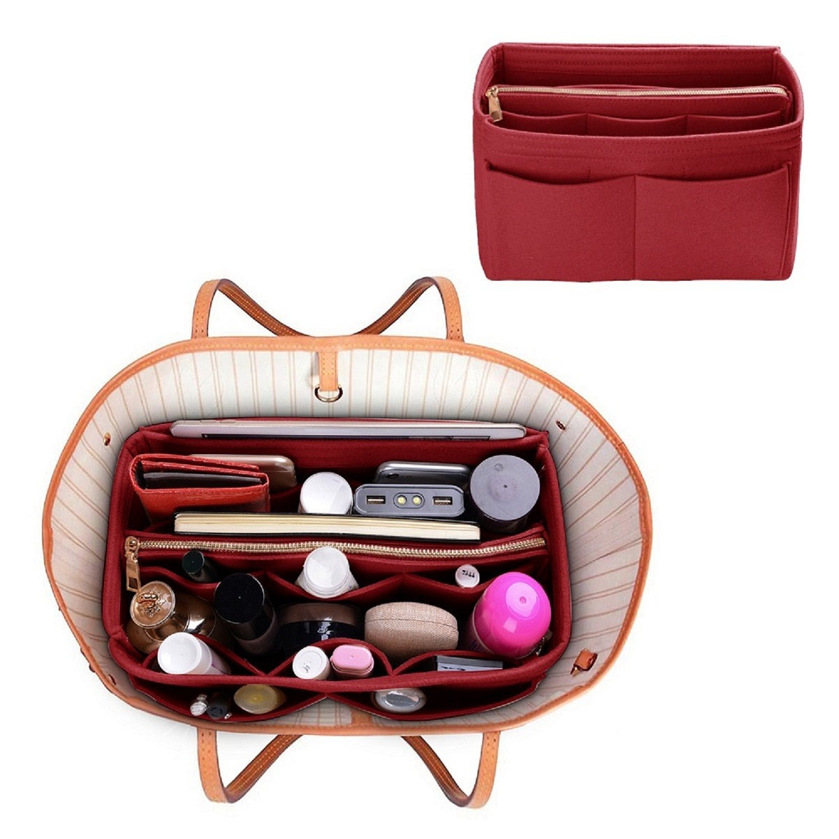 Organizér do kabelky pro LV Speedy Neverfull Tote – 6 velikostí, vložka do tašky z plsti se zipem detail image 20